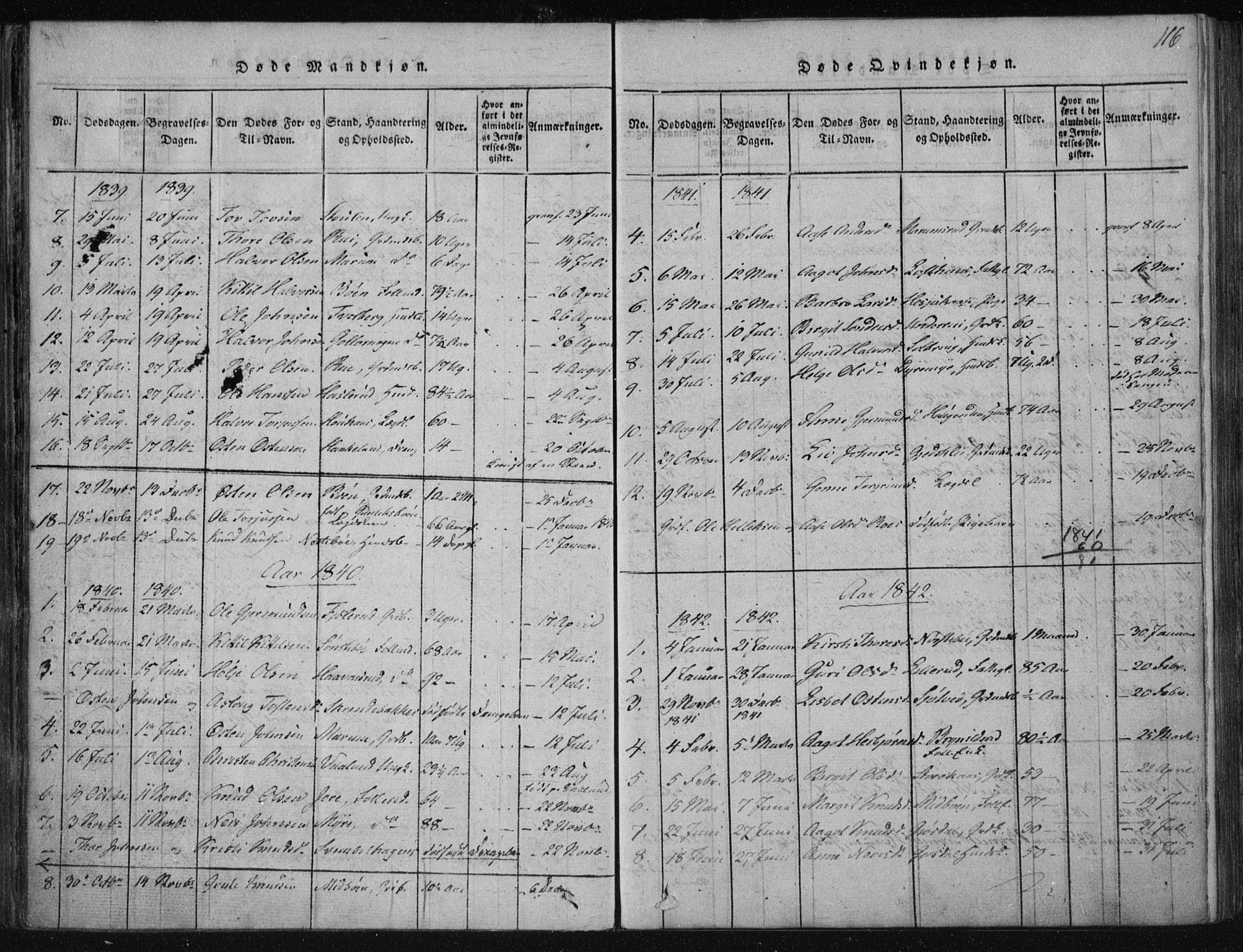 Tinn kirkebøker, AV/SAKO-A-308/F/Fa/L0004: Parish register (official) no. I 4, 1815-1843, p. 115b-116a