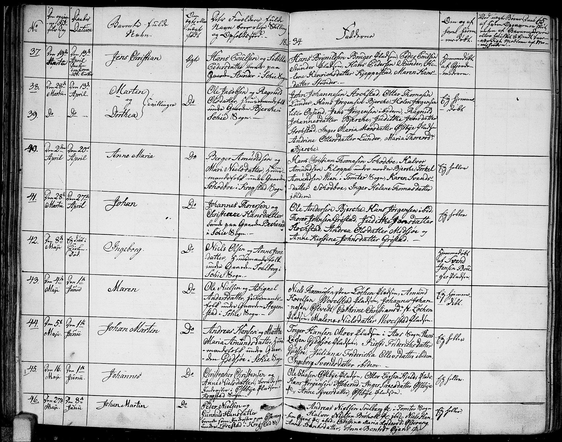 Kråkstad prestekontor Kirkebøker, SAO/A-10125a/F/Fa/L0004: Parish register (official) no. I 4, 1825-1837, p. 65