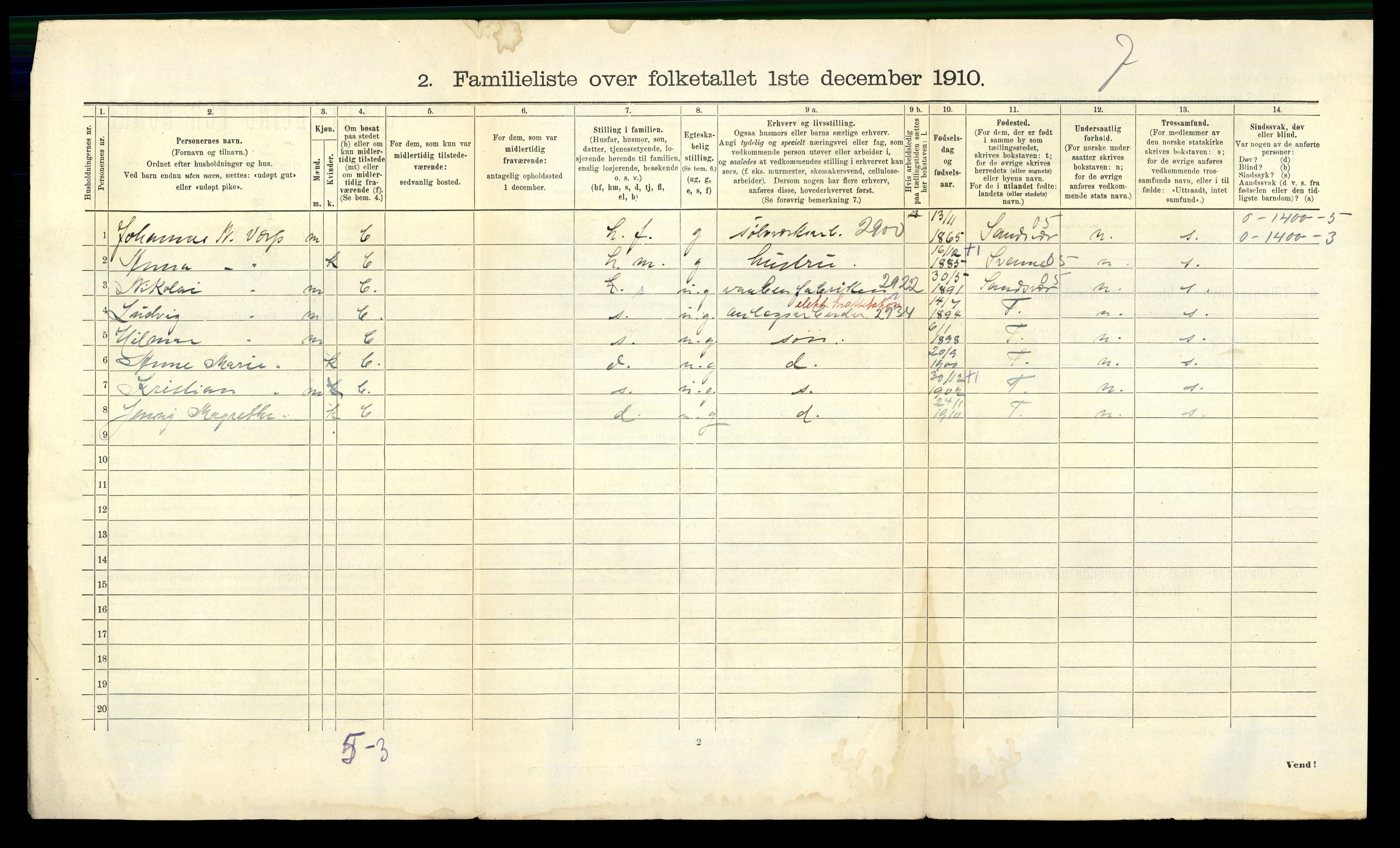 RA, 1910 census for Kongsberg, 1910, p. 61