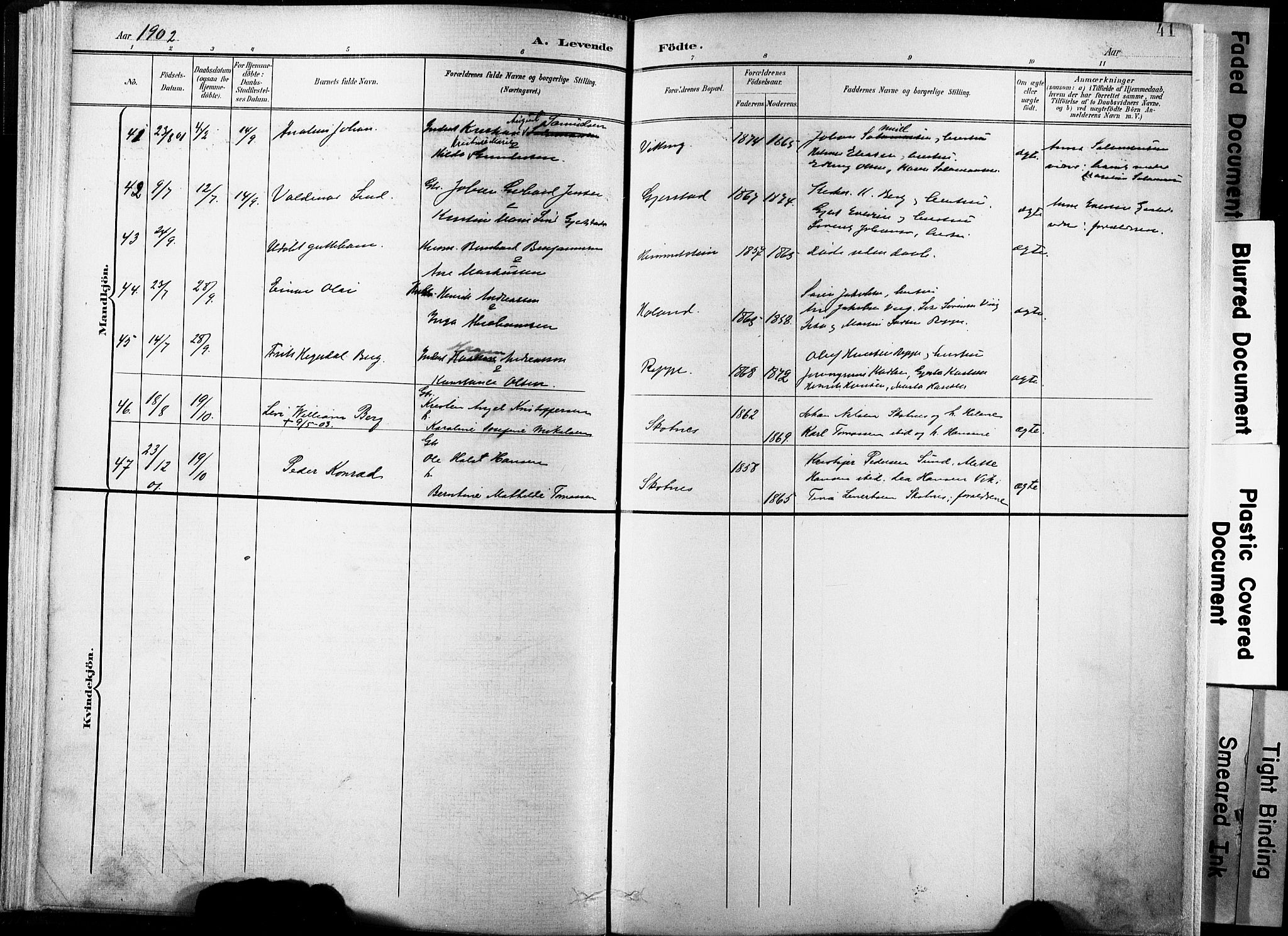 Ministerialprotokoller, klokkerbøker og fødselsregistre - Nordland, AV/SAT-A-1459/881/L1151: Parish register (official) no. 881A04, 1899-1907, p. 41