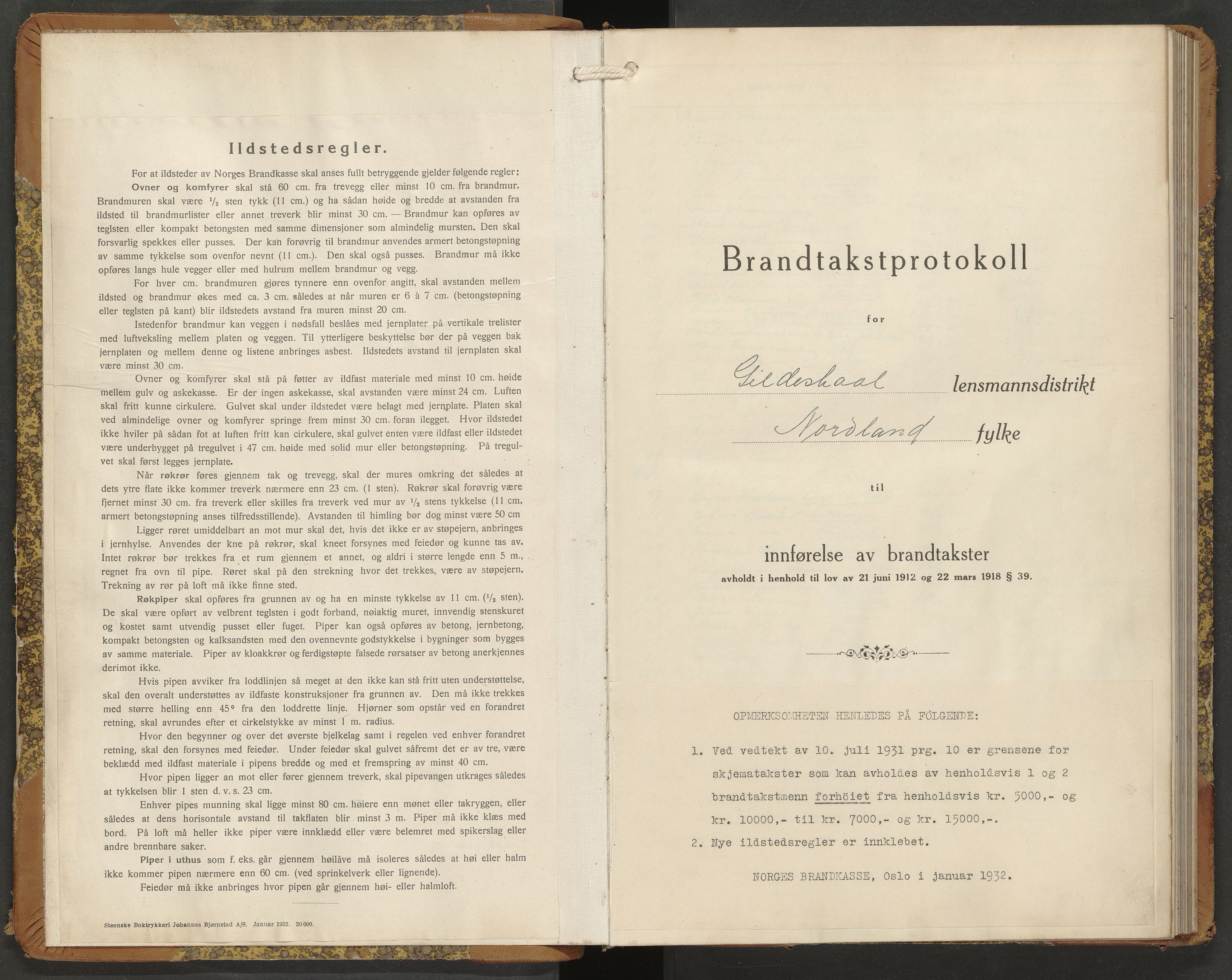 Norges Brannkasse Gildeskål, AV/SAT-A-5591/Fb/L0008: Branntakstprotokoll, 1933-1937