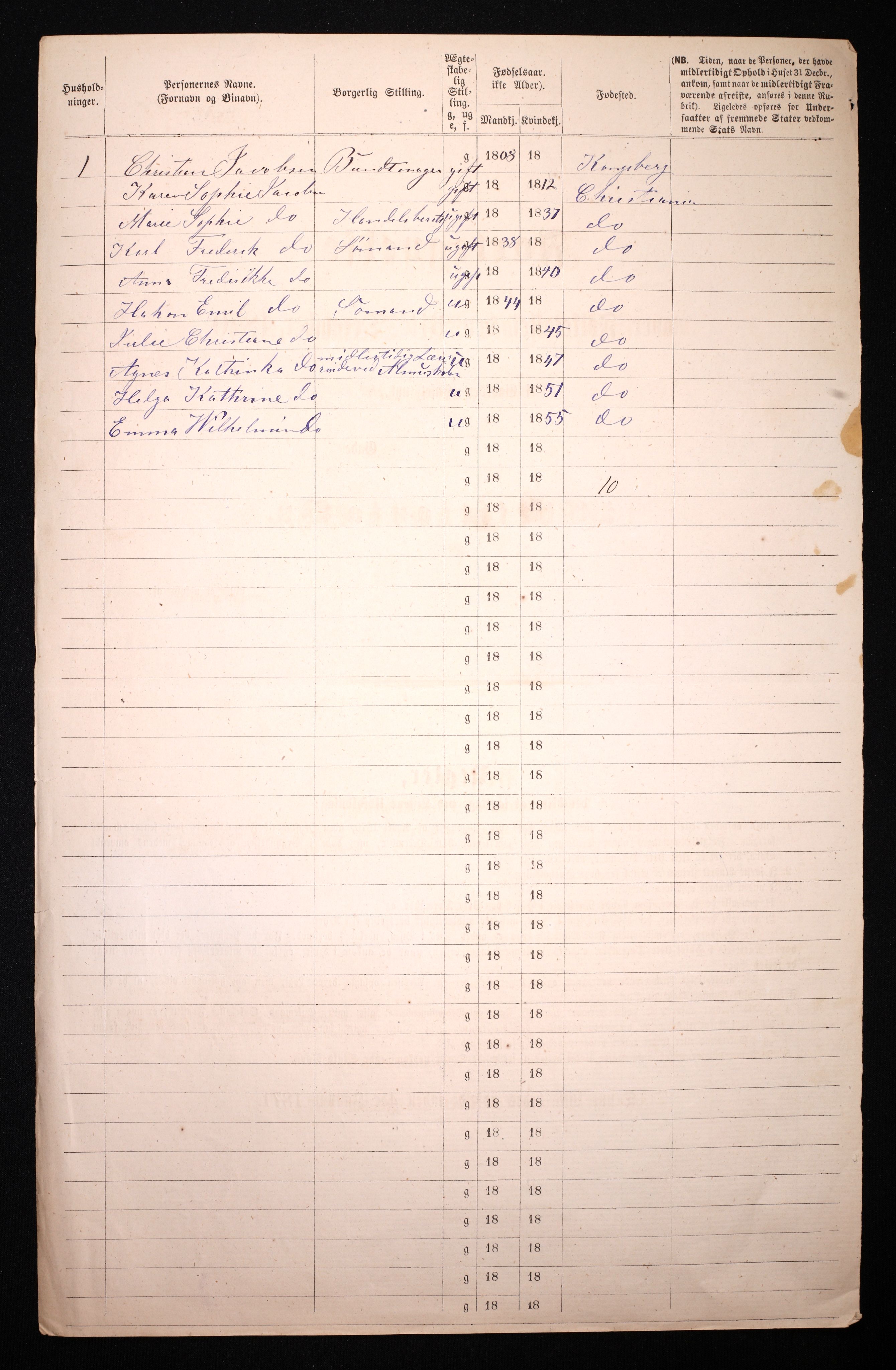 RA, 1870 census for 0301 Kristiania, 1870, p. 3693