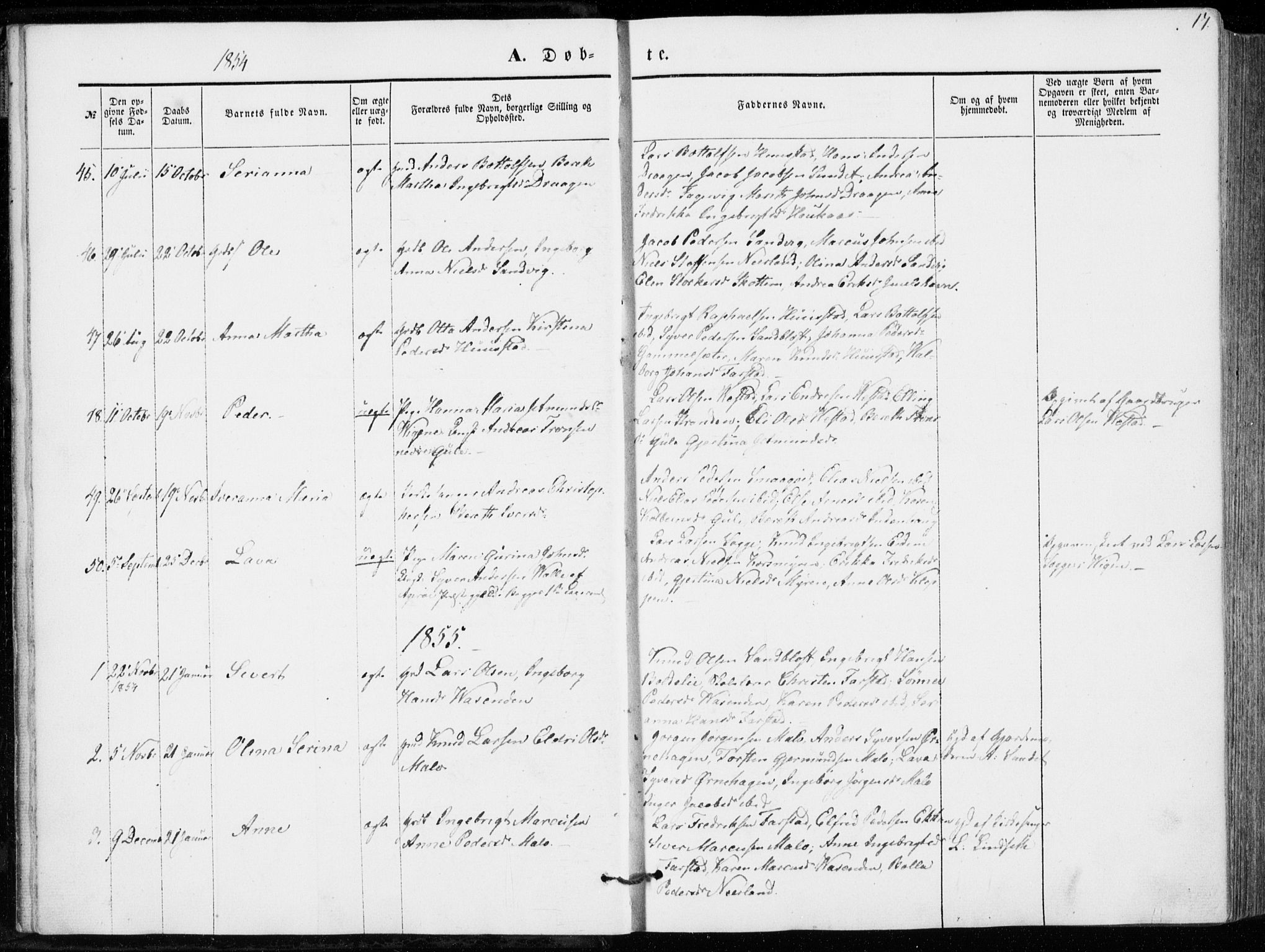 Ministerialprotokoller, klokkerbøker og fødselsregistre - Møre og Romsdal, AV/SAT-A-1454/566/L0767: Parish register (official) no. 566A06, 1852-1868, p. 17