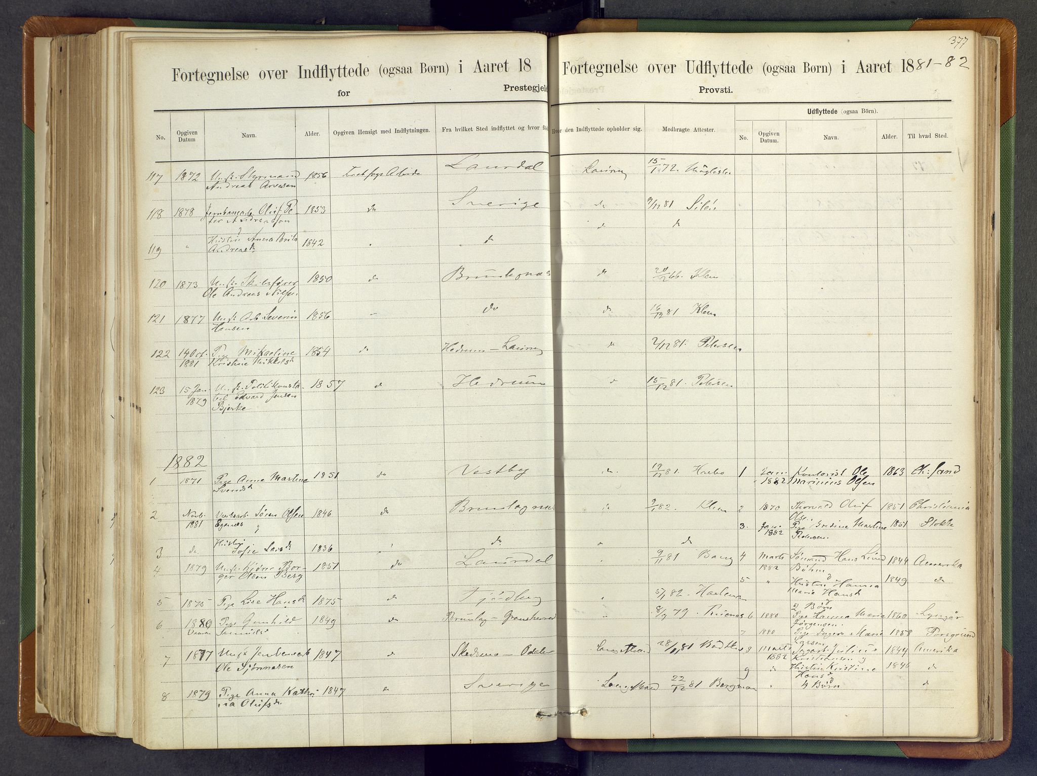 Larvik kirkebøker, SAKO/A-352/F/Fa/L0007: Parish register (official) no. I 7, 1871-1883, p. 377