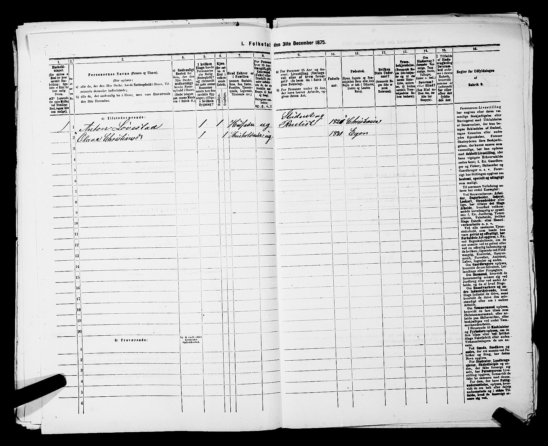 RA, 1875 census for 0204B Vestby/Hølen, 1875, p. 27