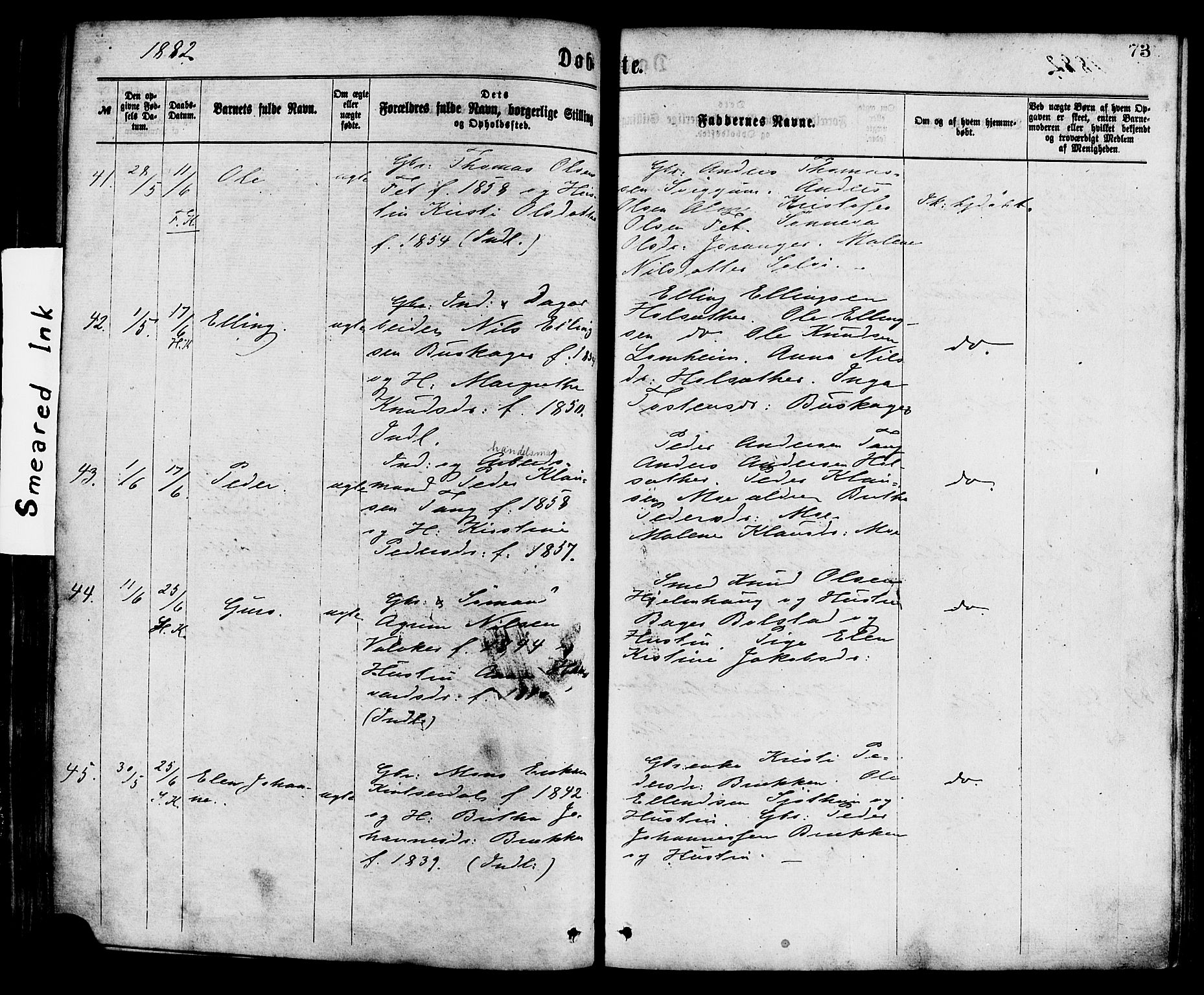 Hafslo sokneprestembete, AV/SAB-A-80301/H/Haa/Haaa/L0011: Parish register (official) no. A 11, 1873-1886, p. 73