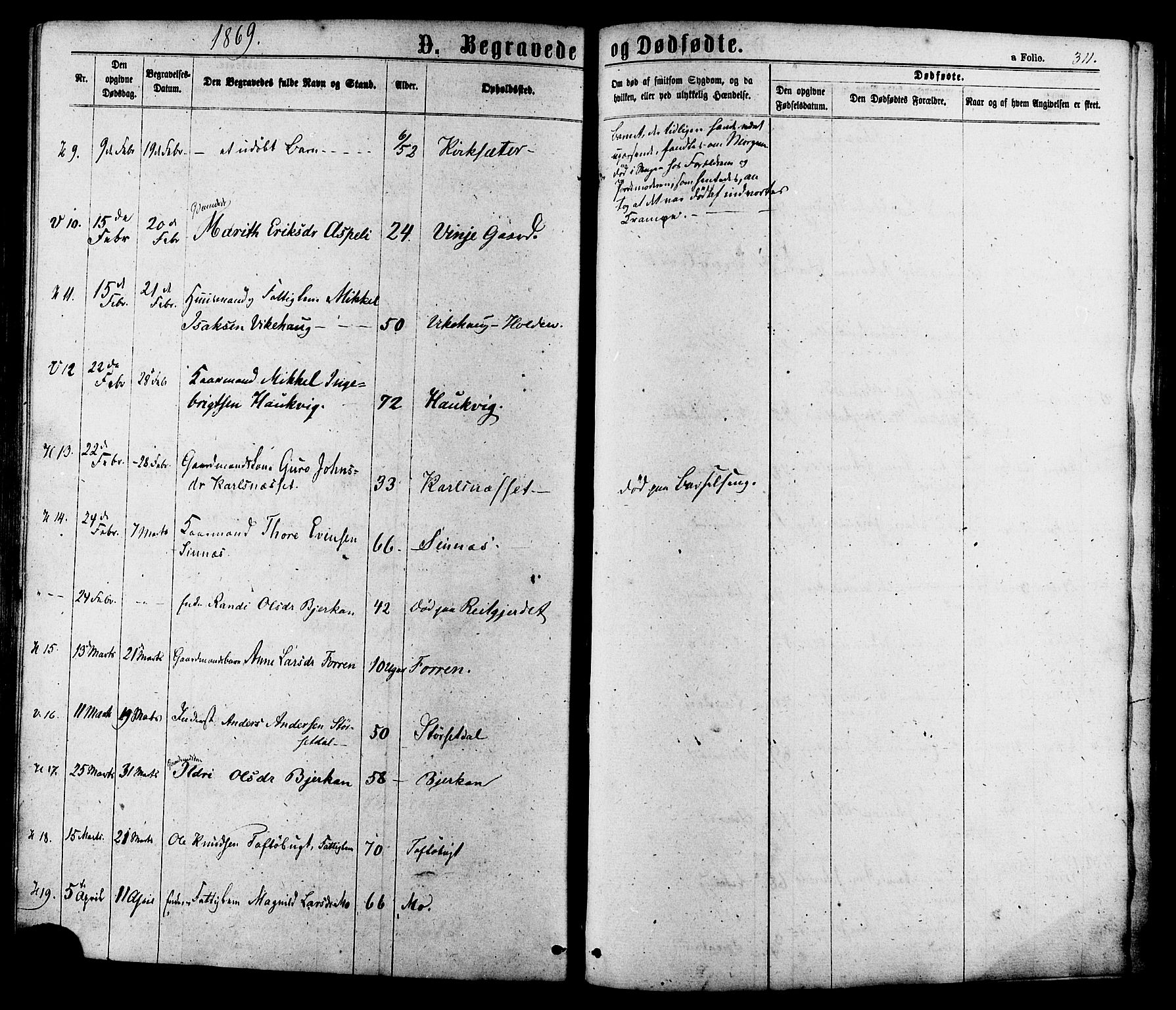 Ministerialprotokoller, klokkerbøker og fødselsregistre - Sør-Trøndelag, SAT/A-1456/630/L0495: Parish register (official) no. 630A08, 1868-1878, p. 311