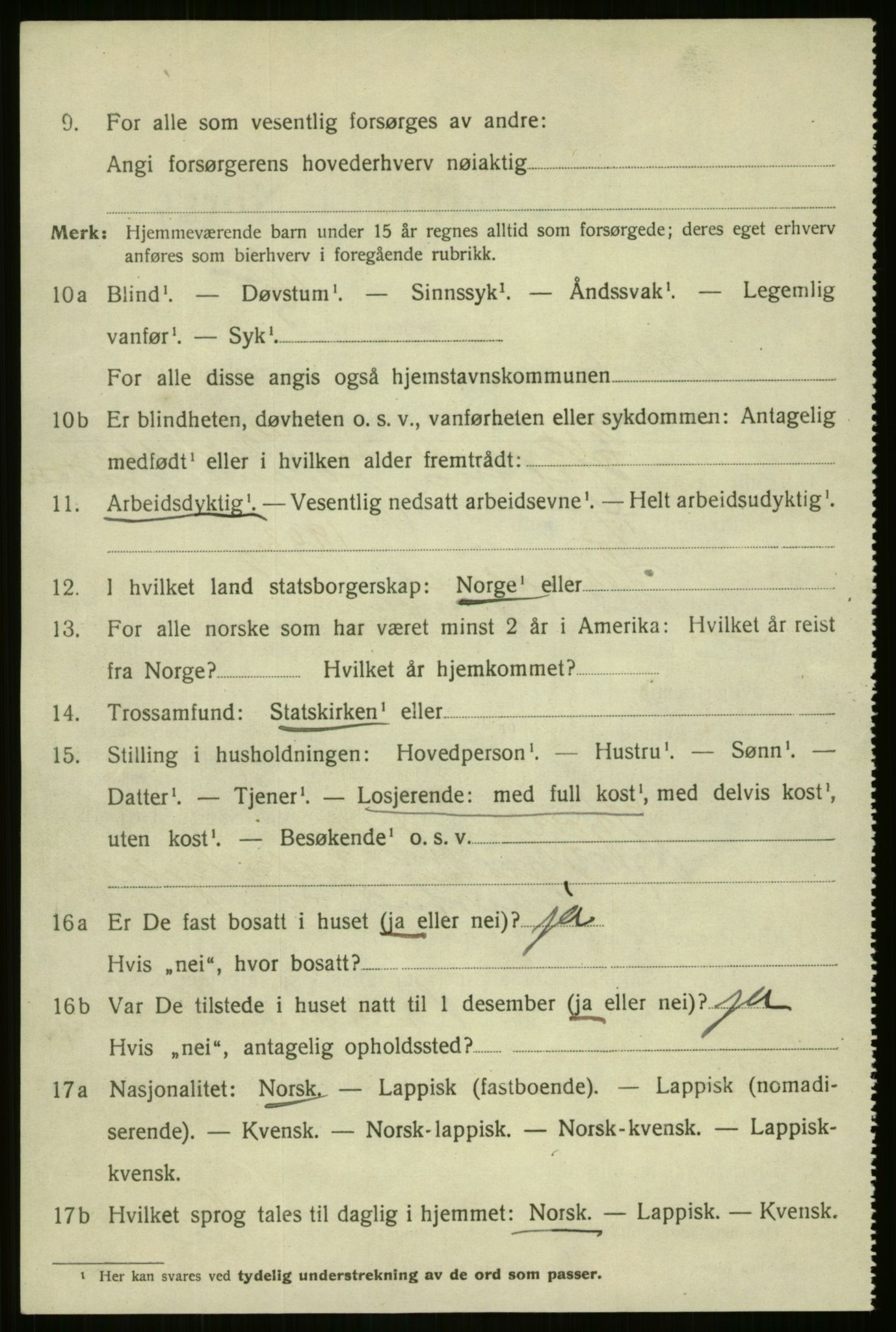 SATØ, 1920 census for Harstad, 1920, p. 2951