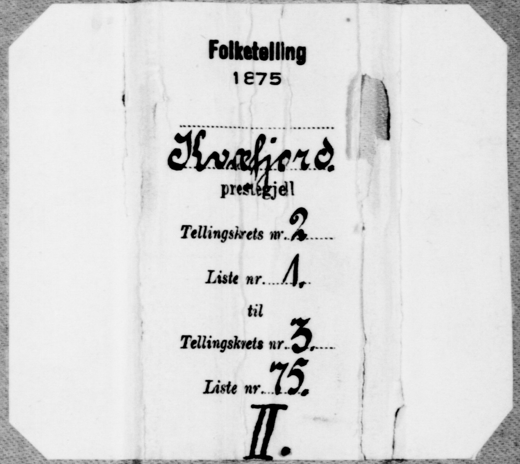 SATØ, 1875 census for 1911P Kvæfjord, 1875