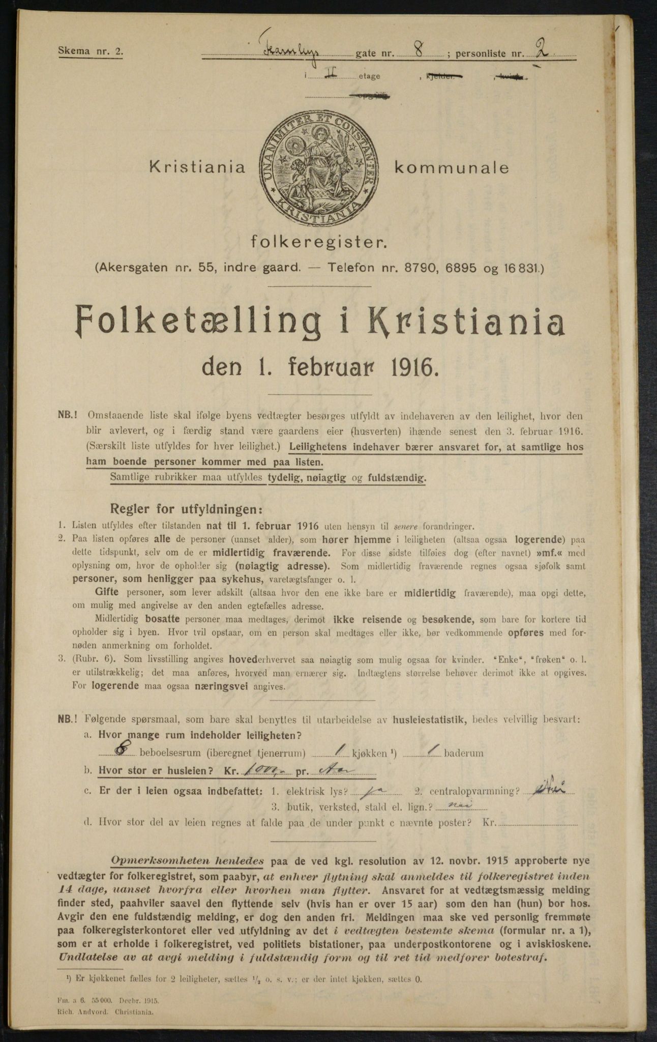 OBA, Municipal Census 1916 for Kristiania, 1916, p. 24340