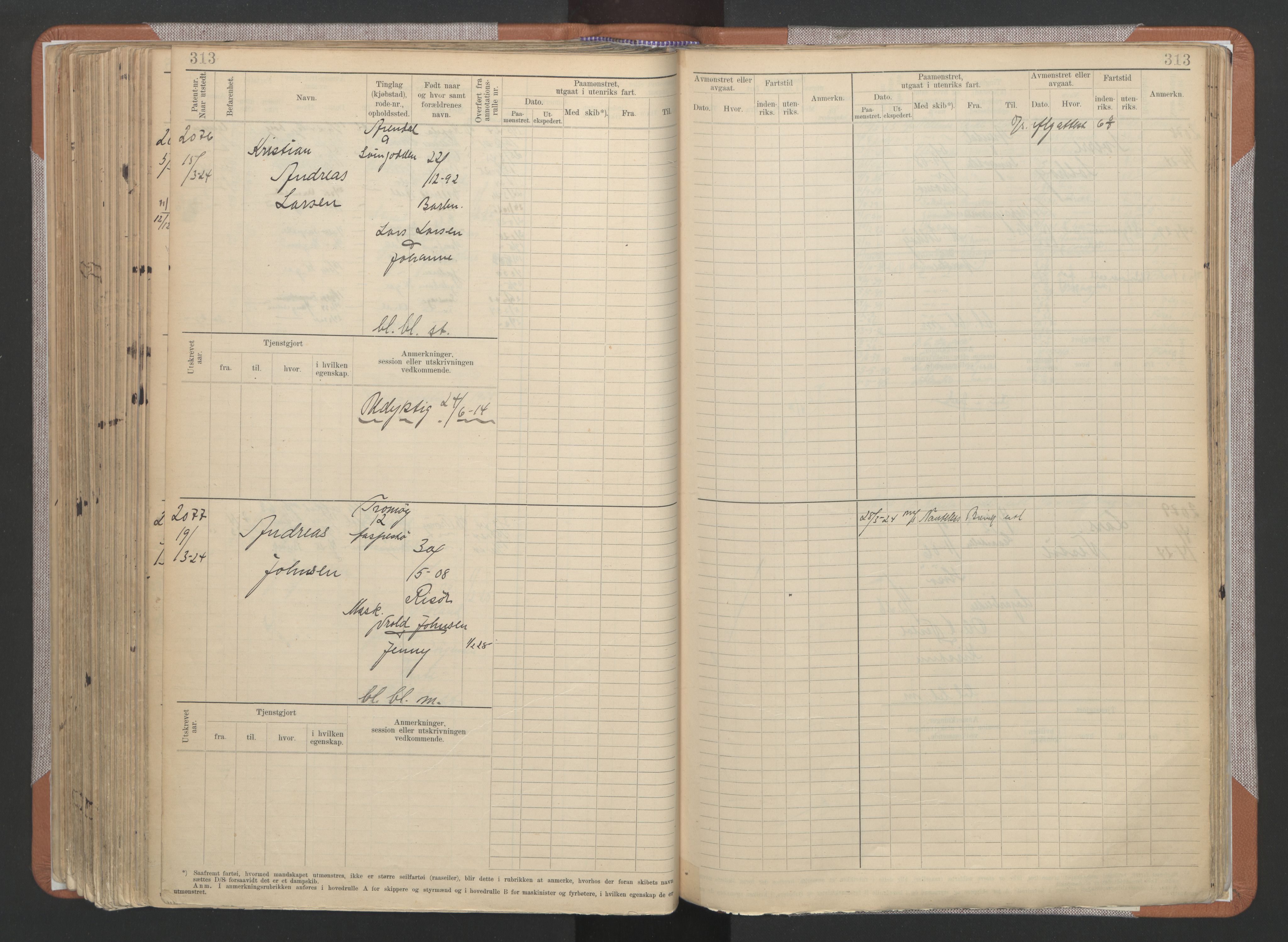 Arendal mønstringskrets, AV/SAK-2031-0012/F/Fb/L0022: Hovedrulle A nr 1466-2242, S-20, 1914-1930, p. 323