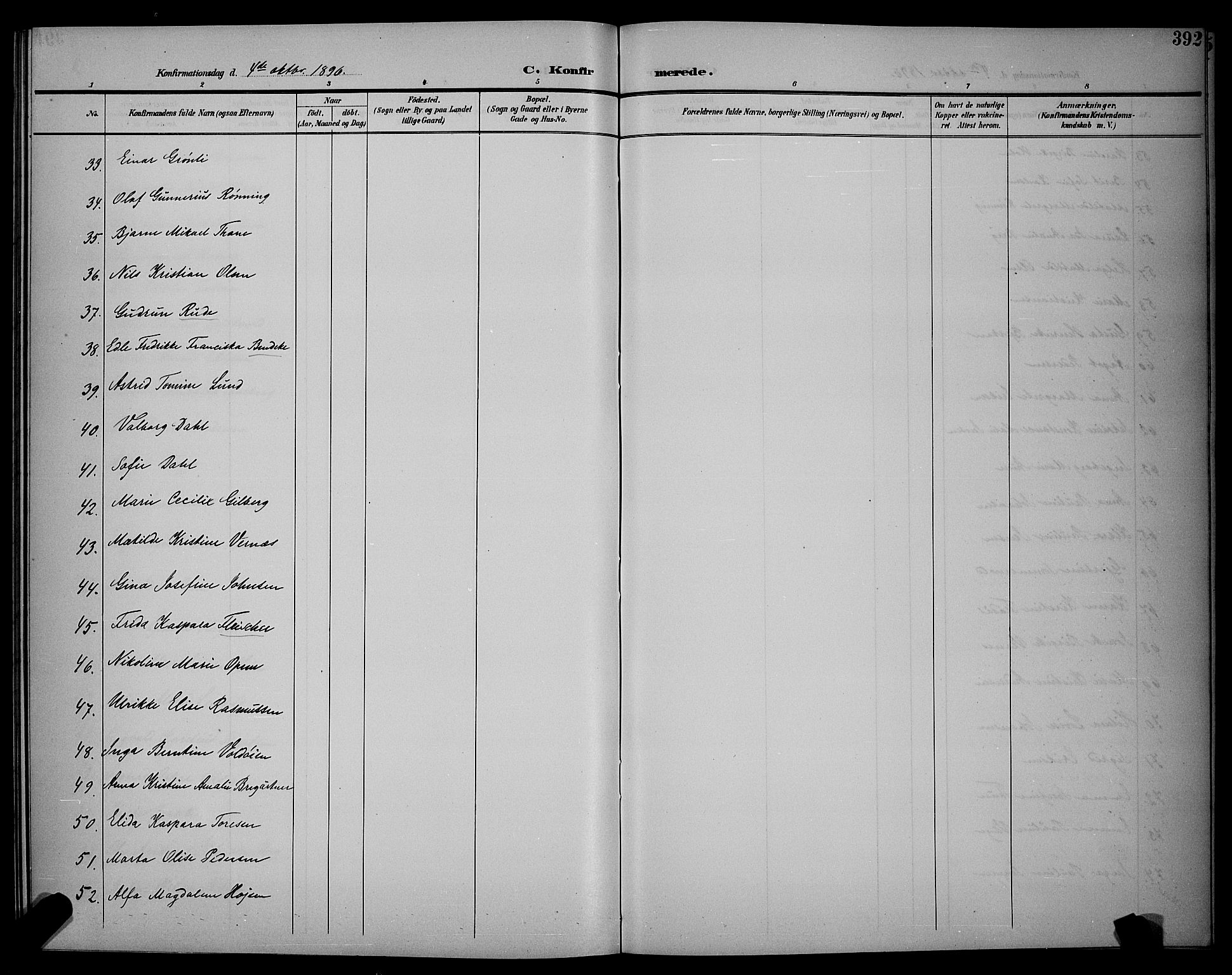 Ministerialprotokoller, klokkerbøker og fødselsregistre - Sør-Trøndelag, AV/SAT-A-1456/604/L0225: Parish register (copy) no. 604C08, 1895-1899, p. 392