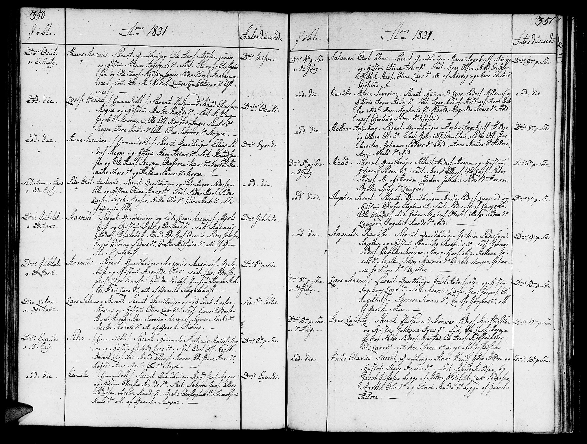 Ministerialprotokoller, klokkerbøker og fødselsregistre - Møre og Romsdal, SAT/A-1454/536/L0494: Parish register (official) no. 536A03, 1803-1836, p. 350-351