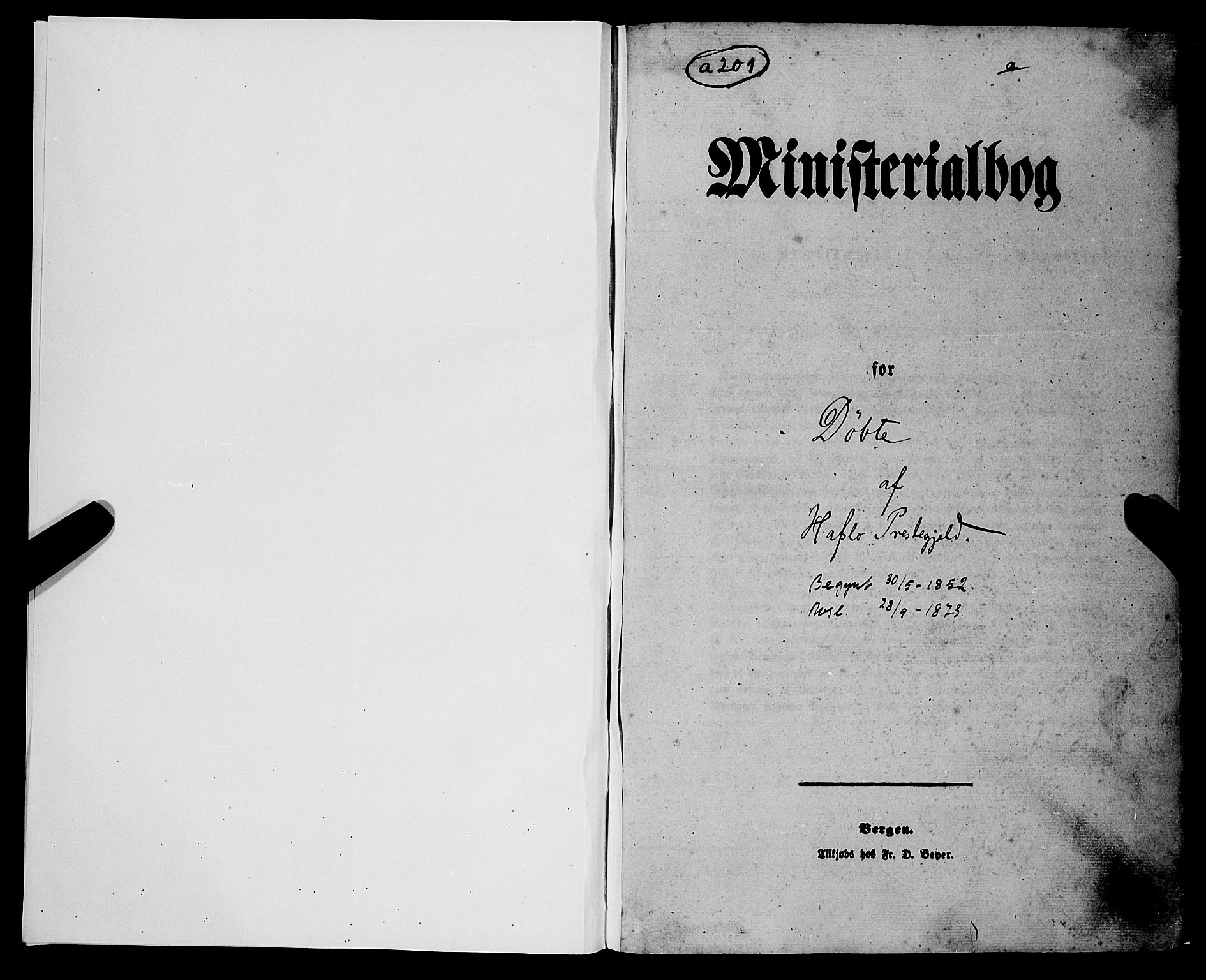 Hafslo sokneprestembete, AV/SAB-A-80301/H/Haa/Haaa/L0009: Parish register (official) no. A 9, 1852-1873