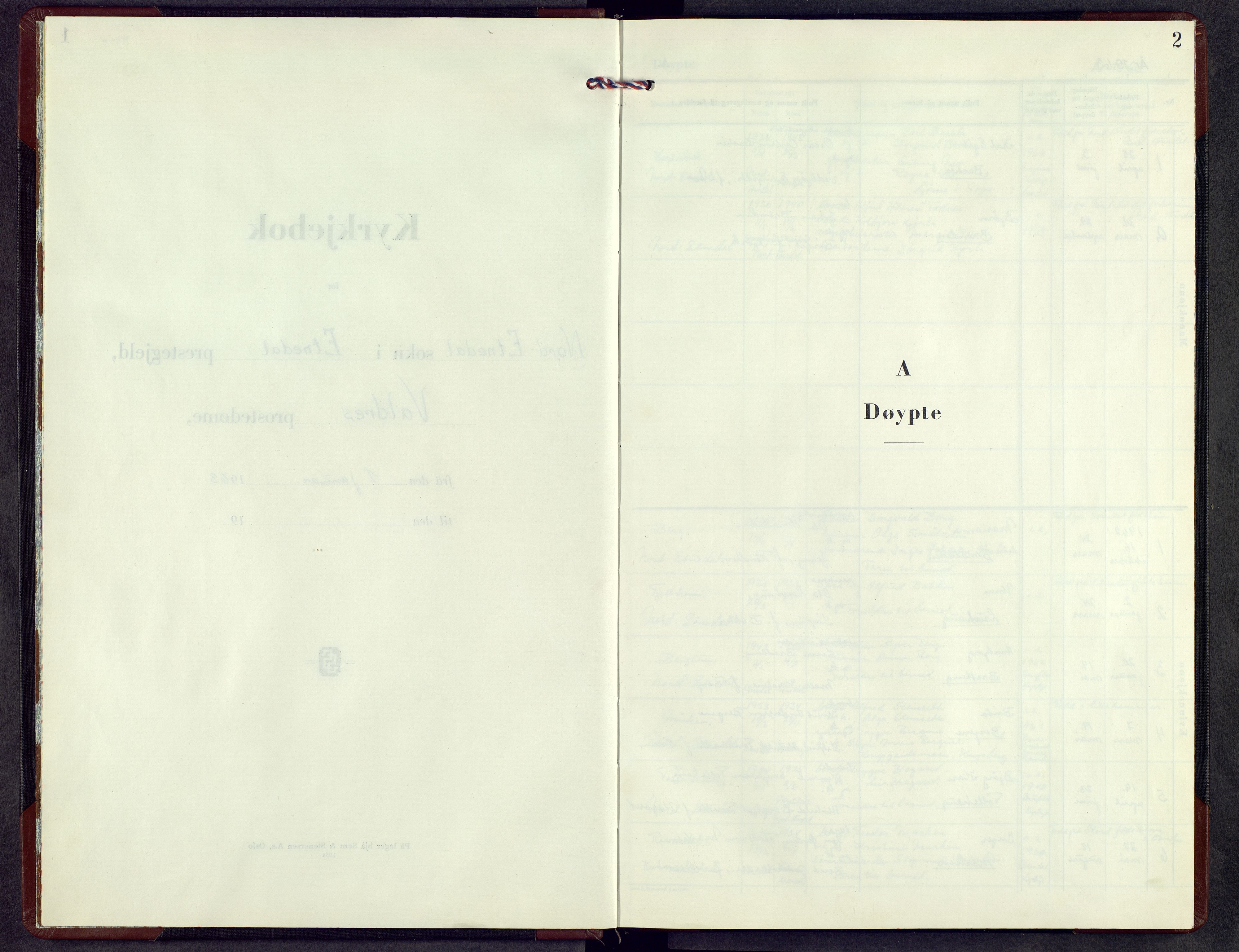 Etnedal prestekontor, AV/SAH-PREST-130/H/Ha/Hab/Habb/L0004: Parish register (copy) no. II 4, 1963-1973, p. 2