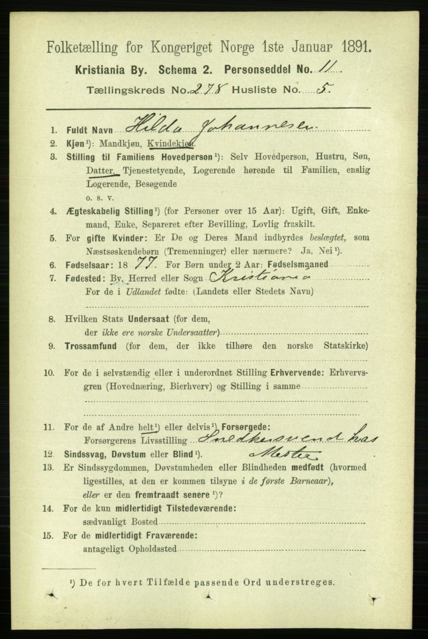 RA, 1891 census for 0301 Kristiania, 1891, p. 168896