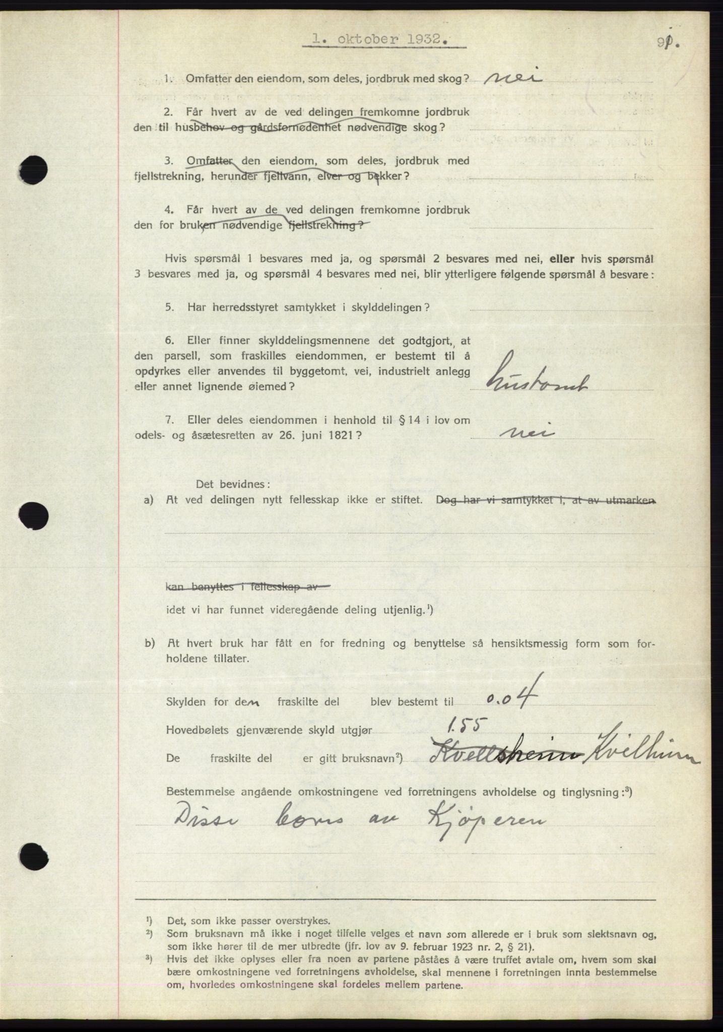 Romsdal sorenskriveri, AV/SAT-A-4149/1/2/2C/L0062: Mortgage book no. 56, 1932-1933, Deed date: 01.10.1932