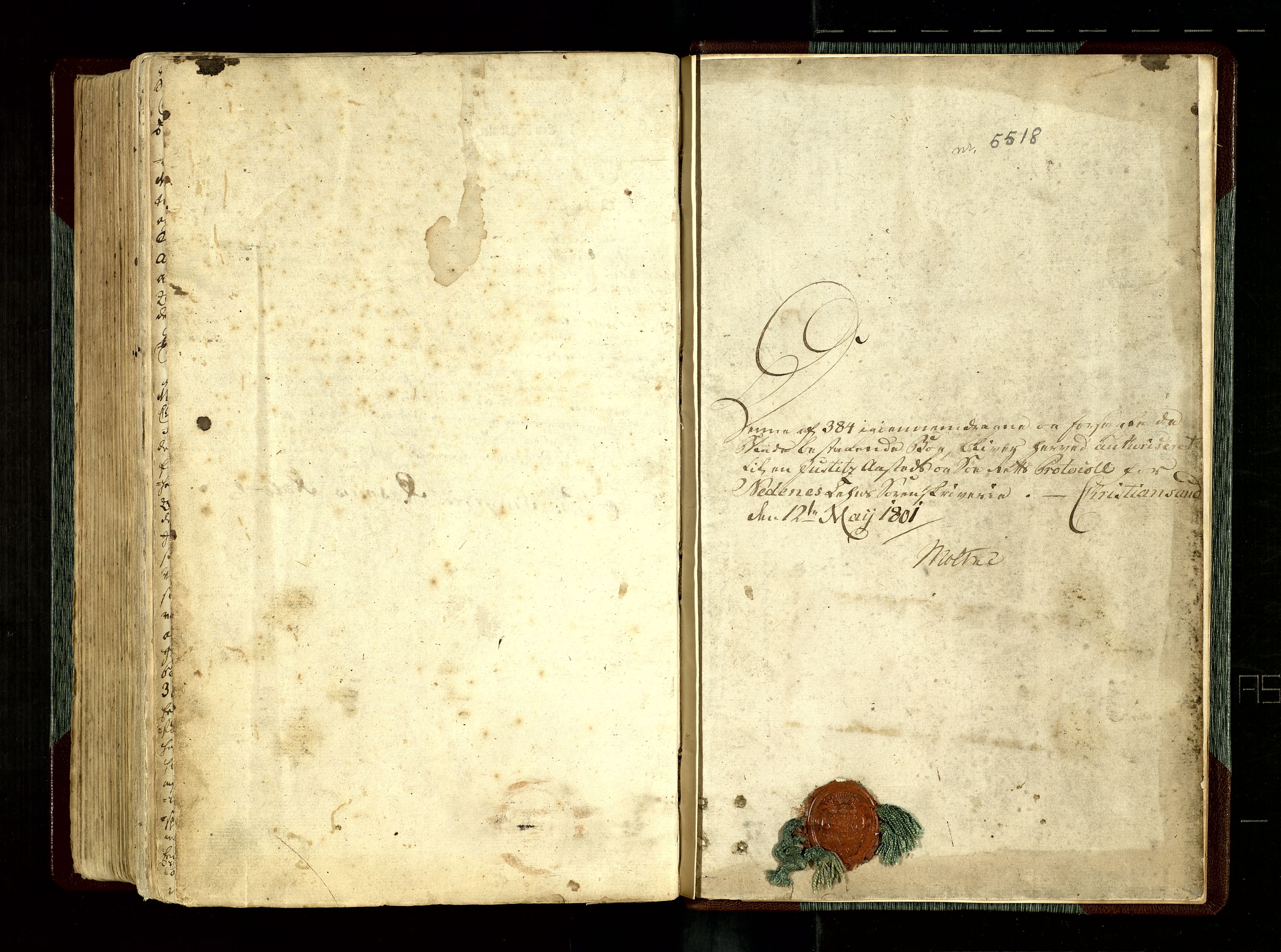 Nedenes sorenskriveri før 1824, SAK/1221-0007/F/Fb/L0004: Ekstrarettsprotokoll med register nr 4, 1801-1806