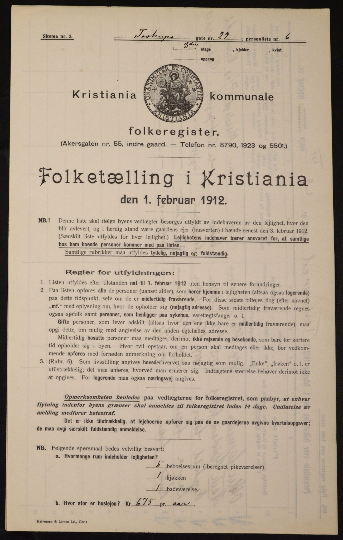 OBA, Municipal Census 1912 for Kristiania, 1912, p. 115358