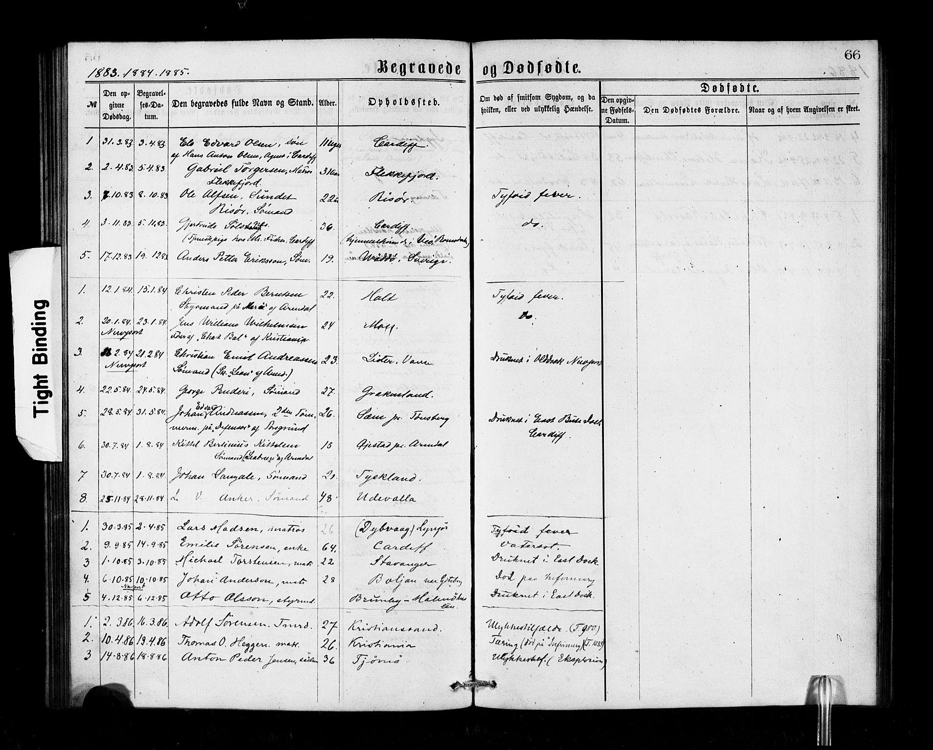 Den norske sjømannsmisjon i utlandet/Bristolhavnene(Cardiff-Swansea), SAB/SAB/PA-0102/H/Ha/Haa/L0001: Parish register (official) no. A 1, 1866-1887, p. 66