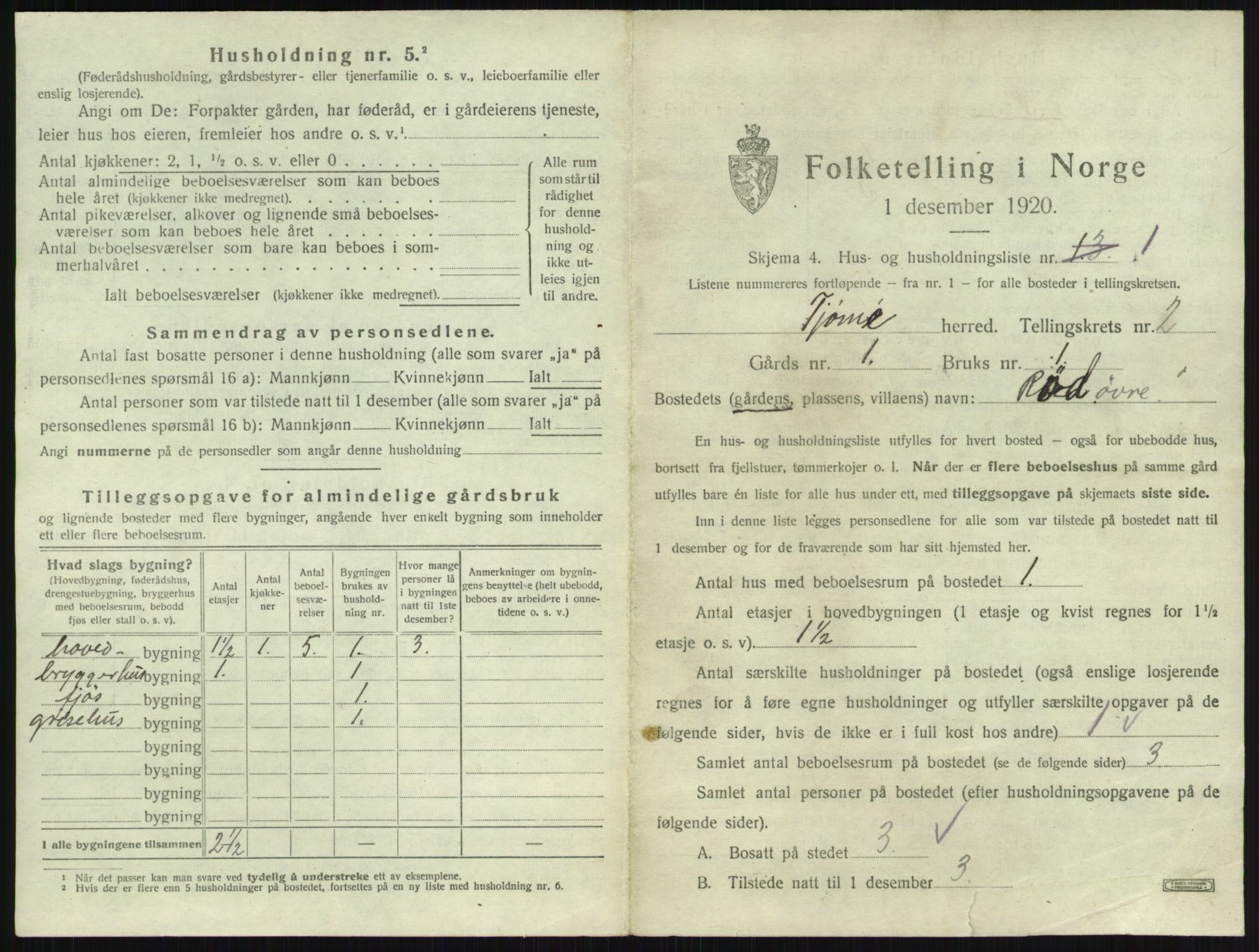 SAKO, 1920 census for Tjøme, 1920, p. 353