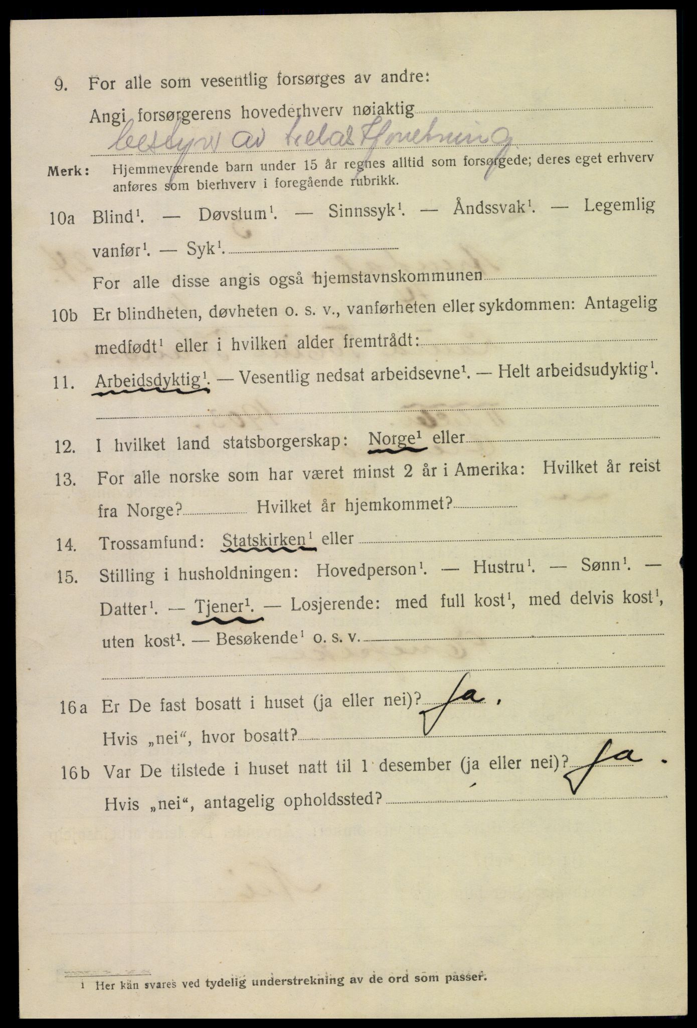 SAK, 1920 census for Arendal, 1920, p. 30311