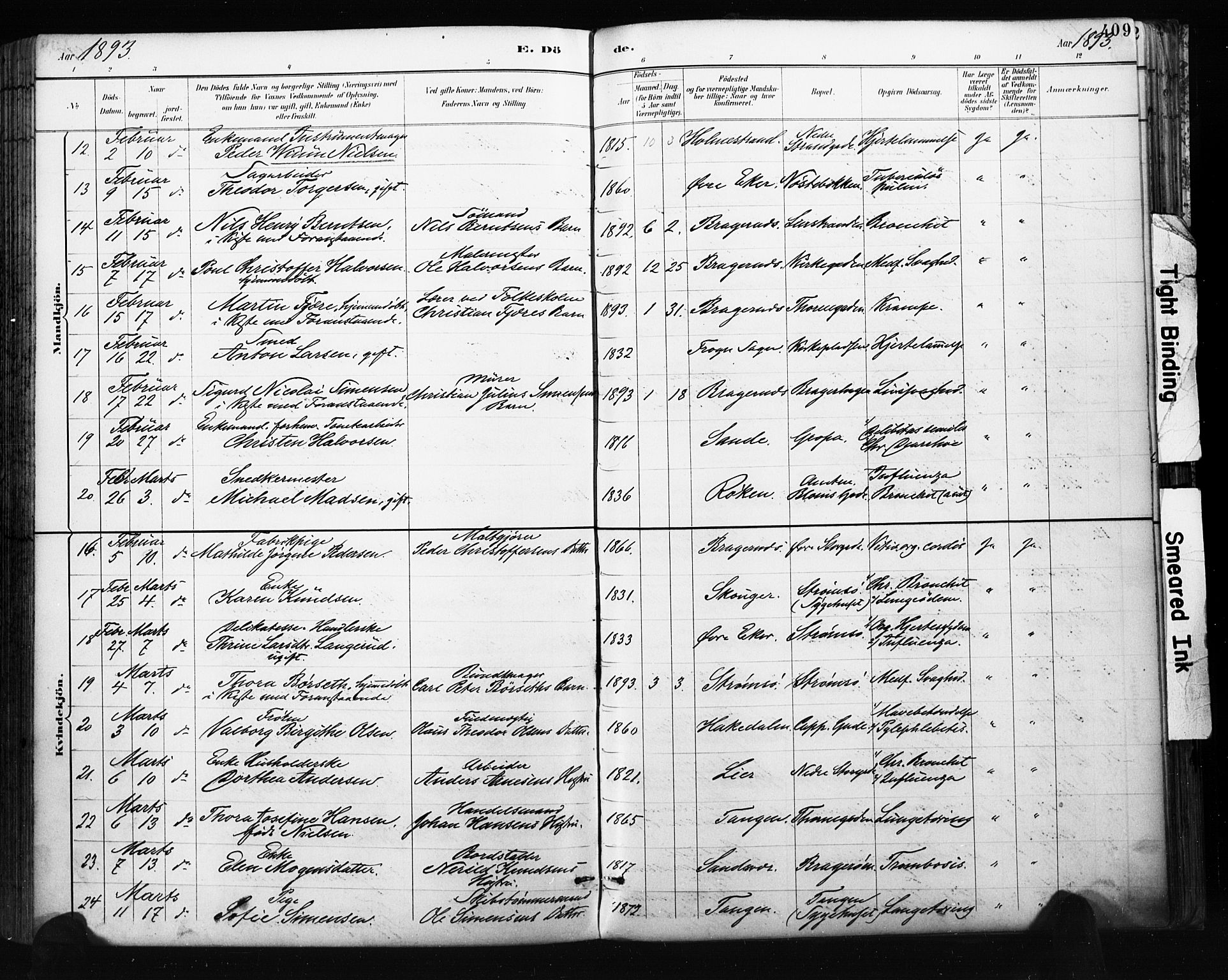 Bragernes kirkebøker, AV/SAKO-A-6/F/Fb/L0007: Parish register (official) no. II 7, 1885-1893, p. 409