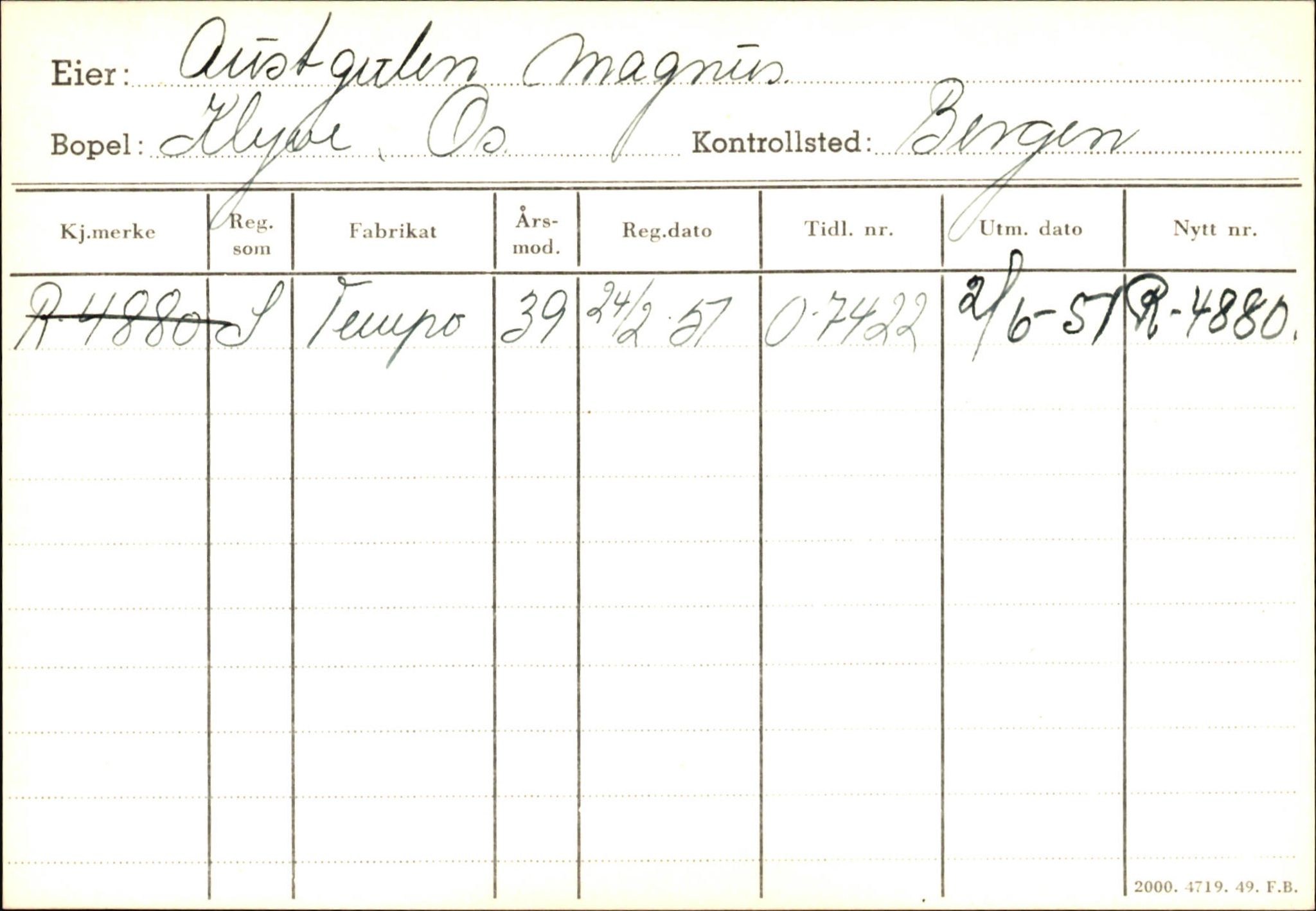 Statens vegvesen, Hordaland vegkontor, AV/SAB-A-5201/2/Ha/L0003: R-eierkort A-B, 1920-1971, p. 51