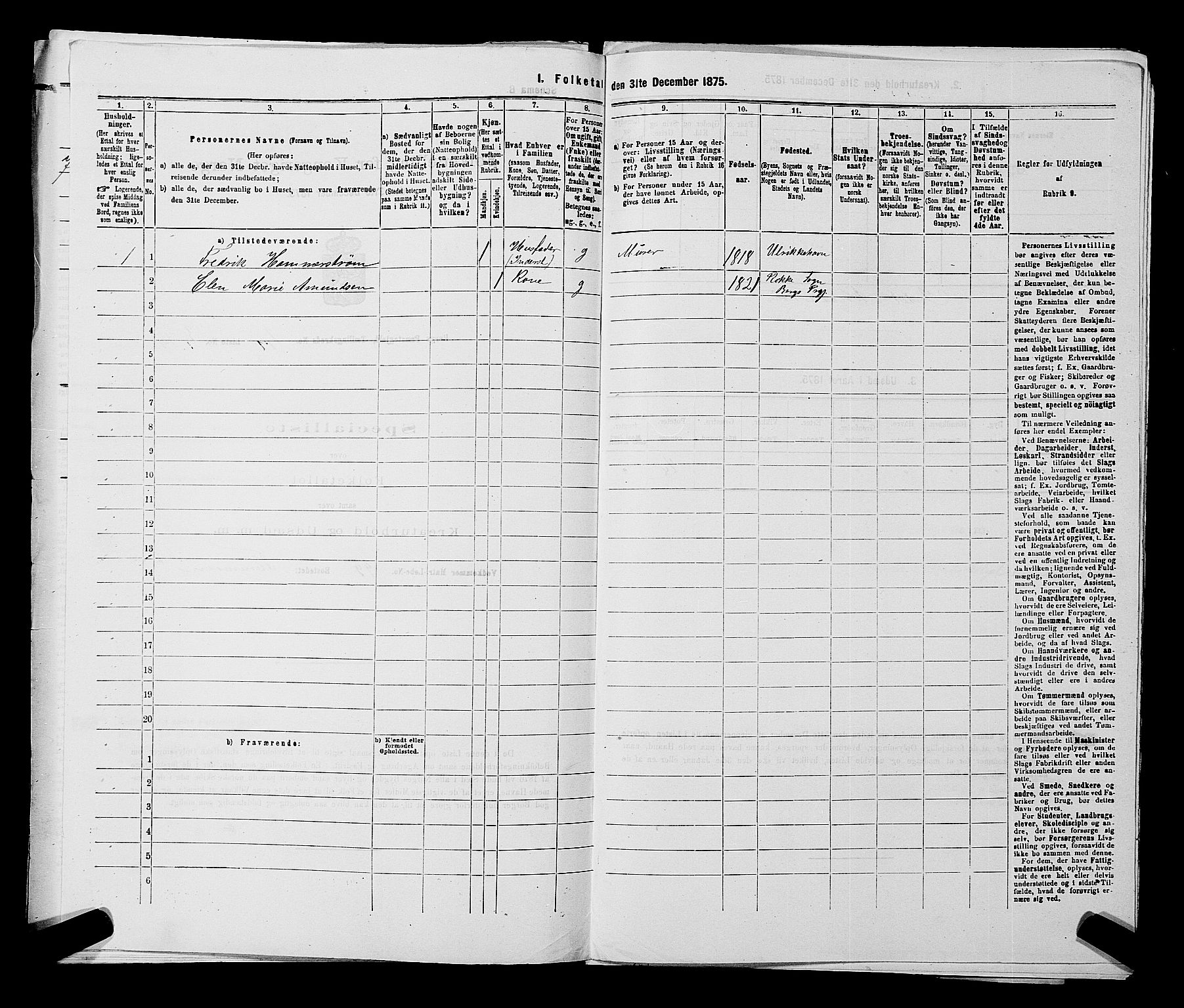 RA, 1875 census for 0116P Berg, 1875, p. 664