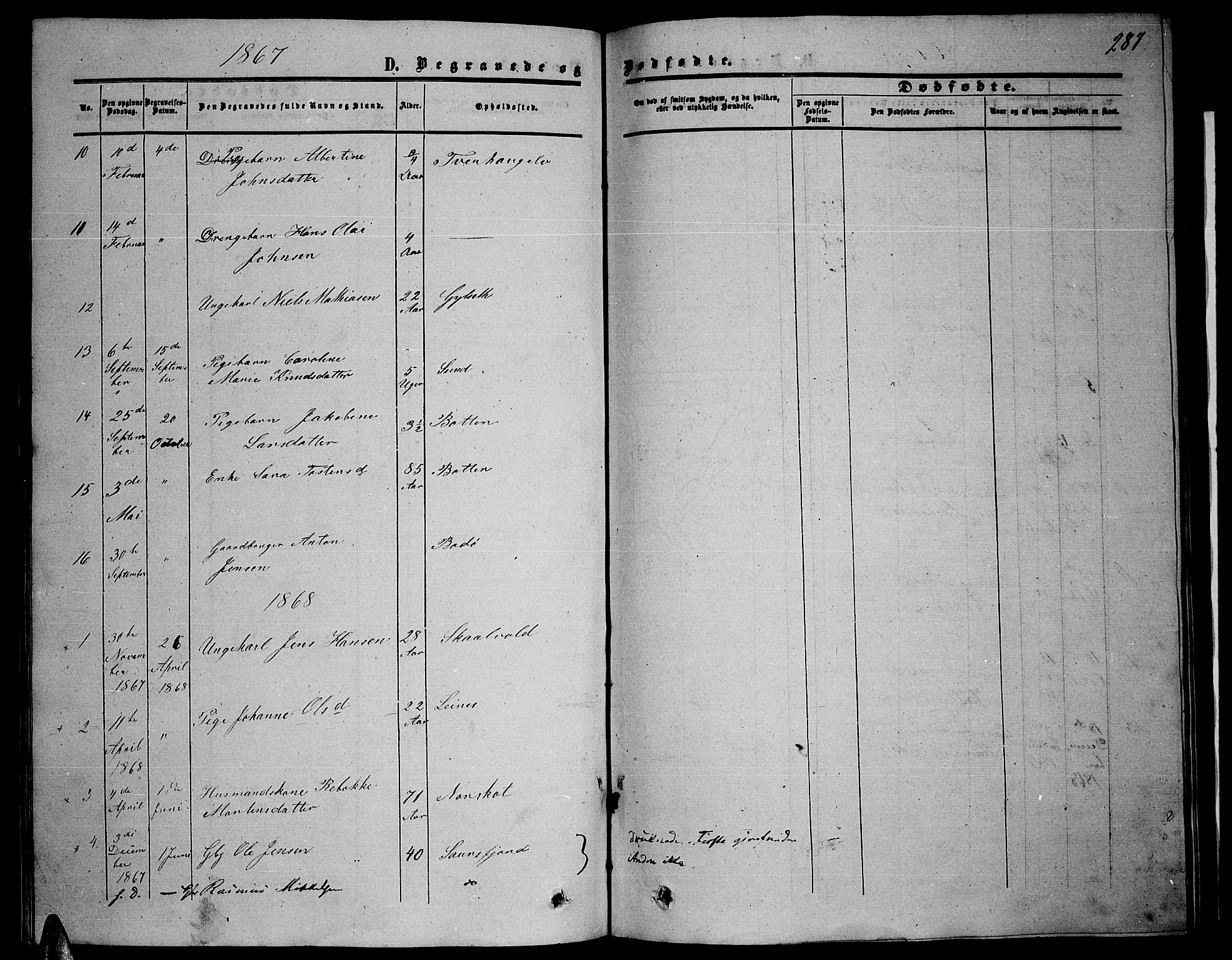 Ministerialprotokoller, klokkerbøker og fødselsregistre - Nordland, SAT/A-1459/857/L0827: Parish register (copy) no. 857C02, 1852-1879, p. 287