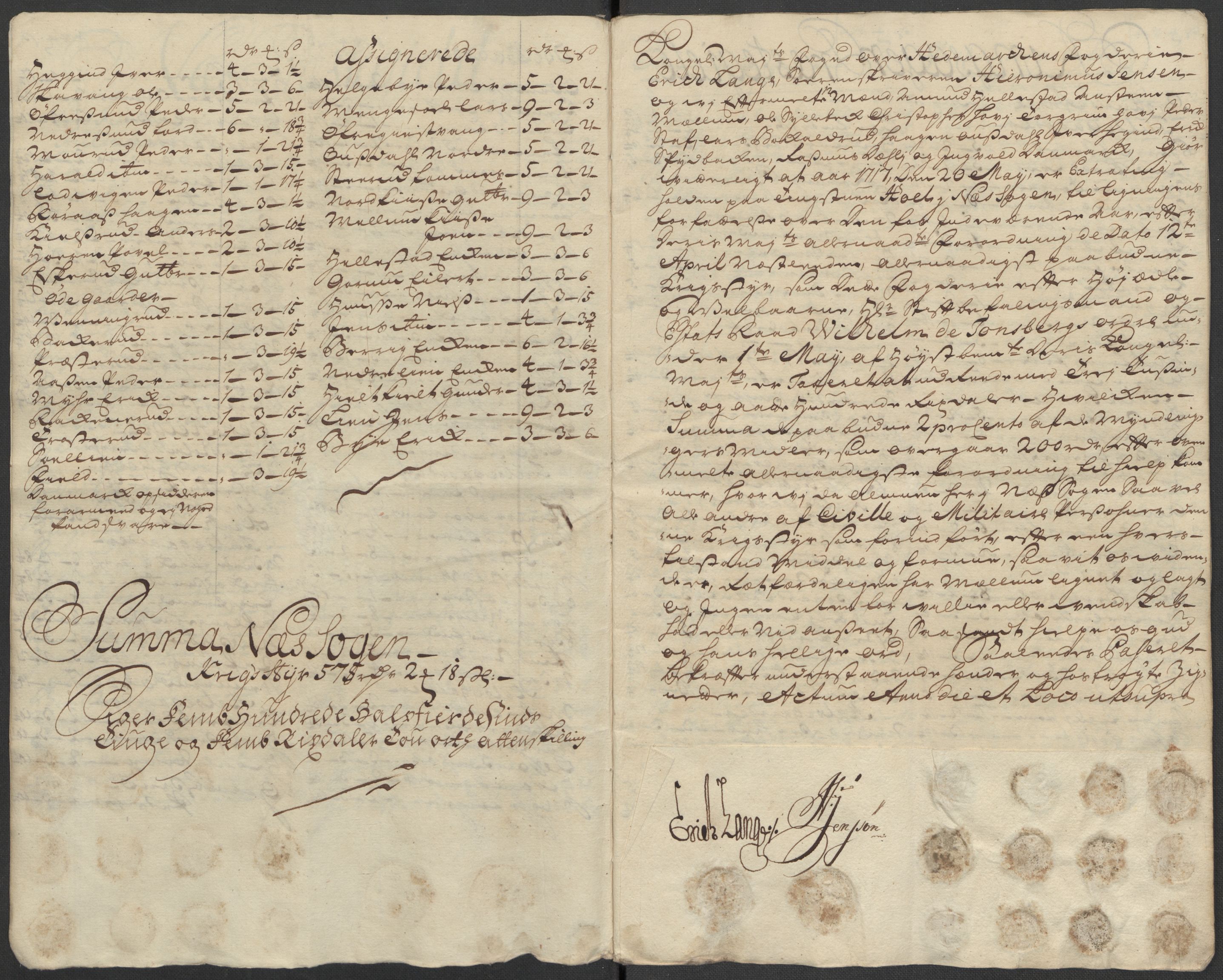 Rentekammeret inntil 1814, Reviderte regnskaper, Fogderegnskap, RA/EA-4092/R16/L1056: Fogderegnskap Hedmark, 1717, p. 165