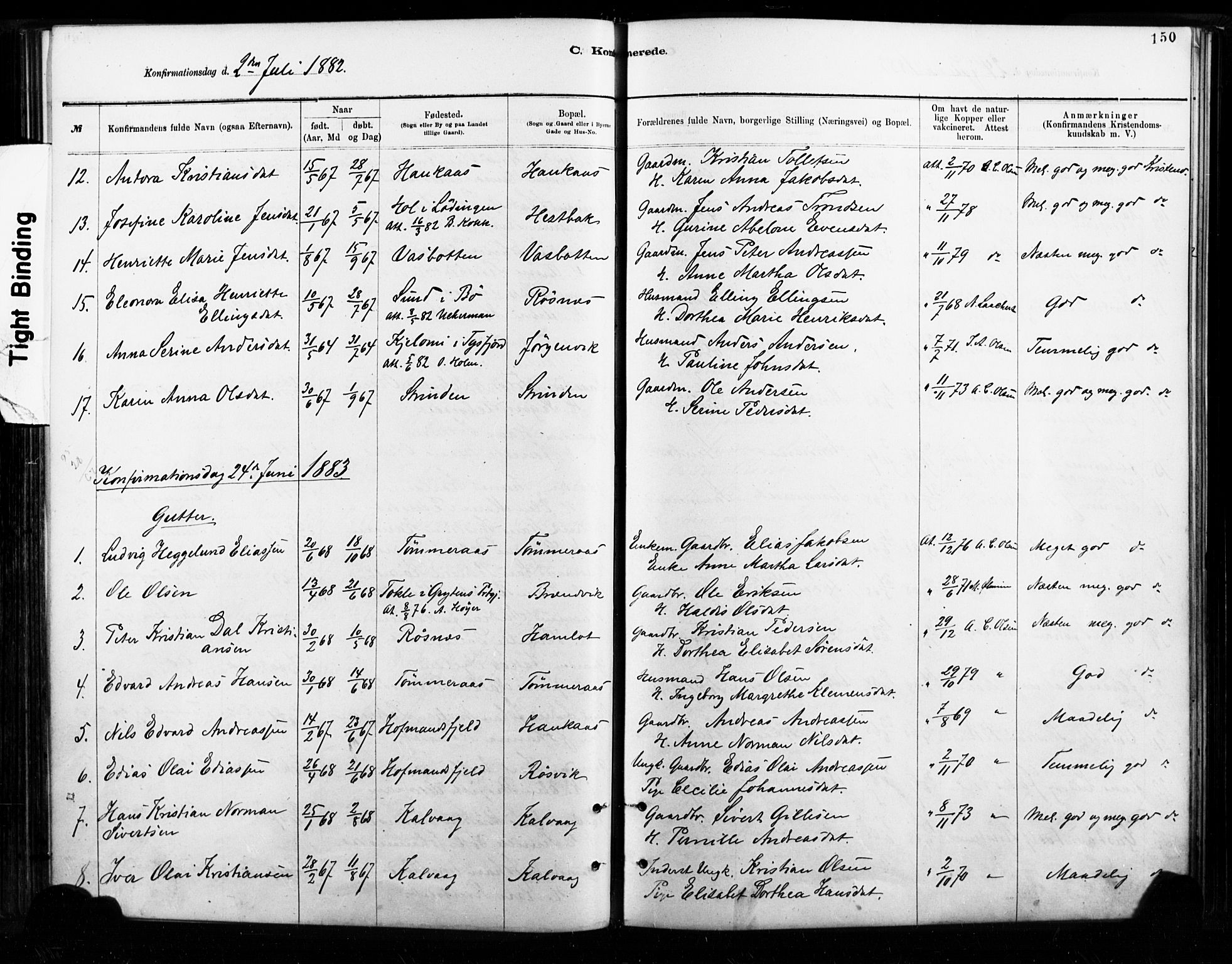 Ministerialprotokoller, klokkerbøker og fødselsregistre - Nordland, AV/SAT-A-1459/859/L0846: Parish register (official) no. 859A06, 1878-1889, p. 150