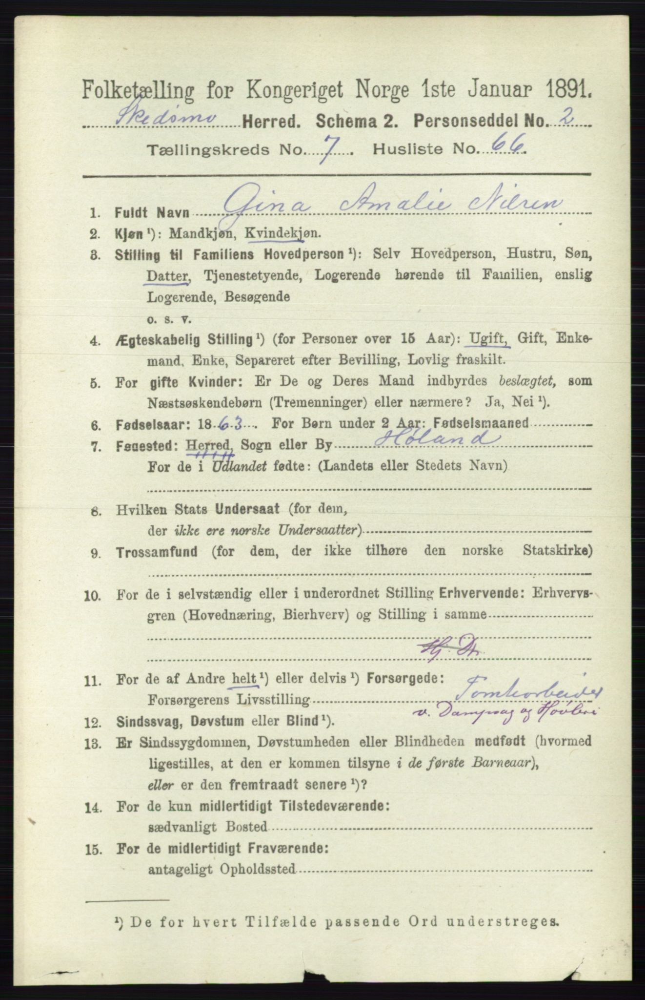 RA, 1891 census for 0231 Skedsmo, 1891, p. 3804