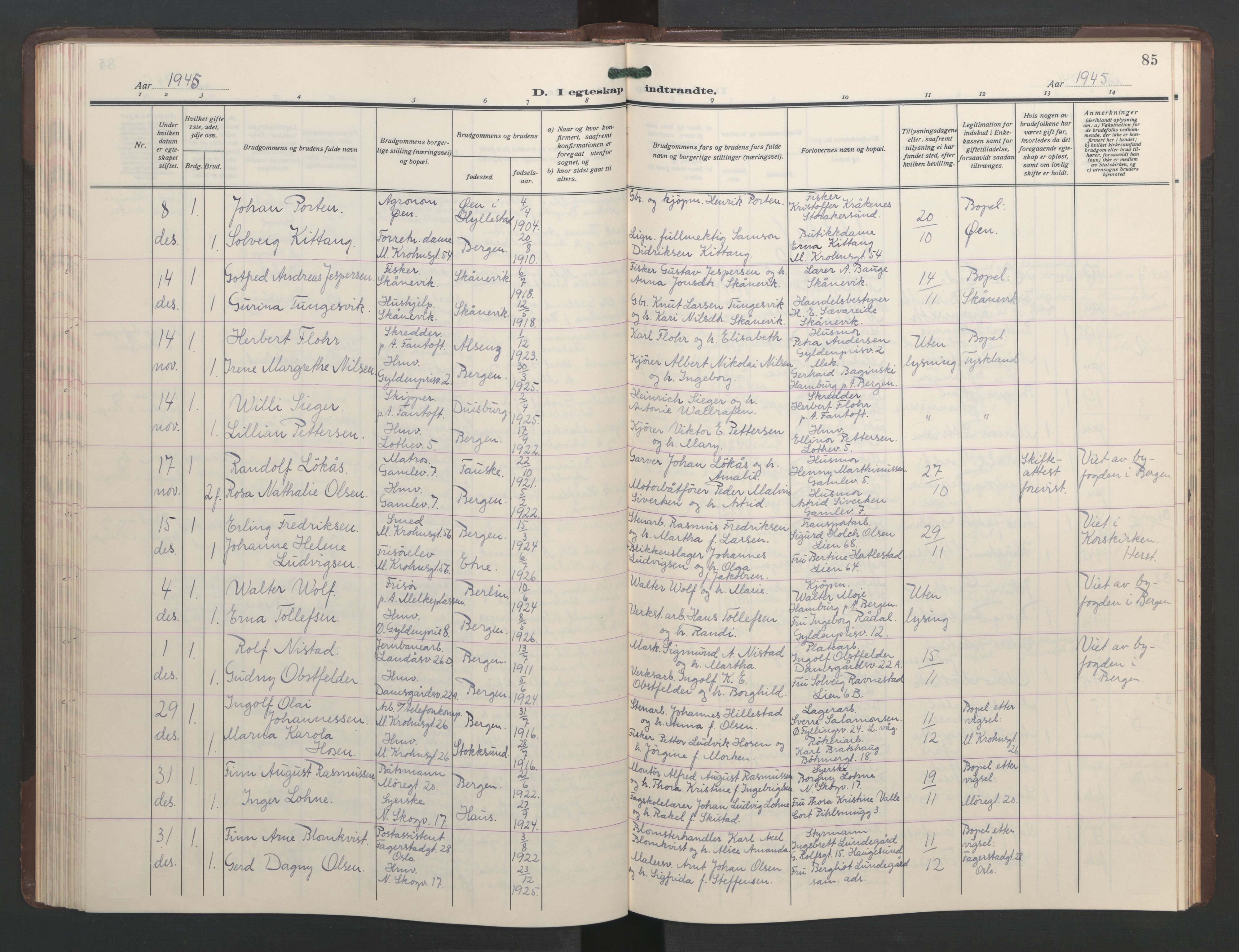 St. Markus sokneprestembete, AV/SAB-A-99935: Parish register (copy) no. C 1, 1928-1947, p. 84b-85a