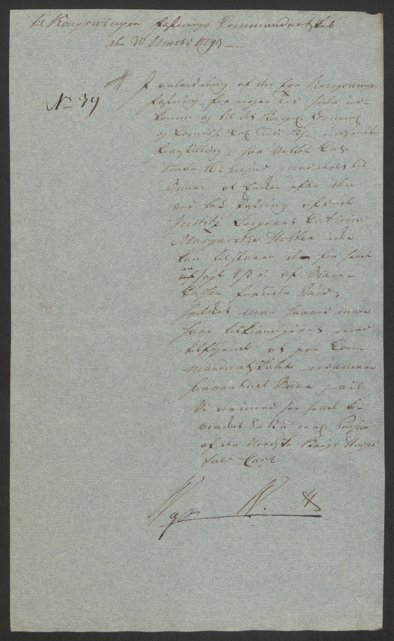 Forsvaret, Den norske kvesthuskasse/krigshospitalkasse, AV/RA-RAFA-1887/F/Fa/L0008: Konsepter, 1790-1793, p. 1076