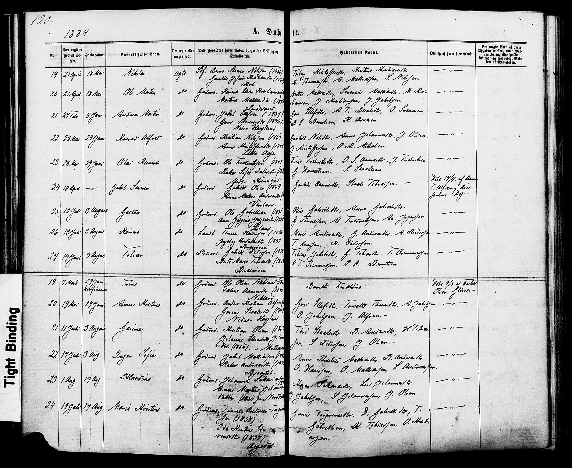 Kvinesdal sokneprestkontor, AV/SAK-1111-0026/F/Fa/Fab/L0007: Parish register (official) no. A 7, 1870-1885, p. 120