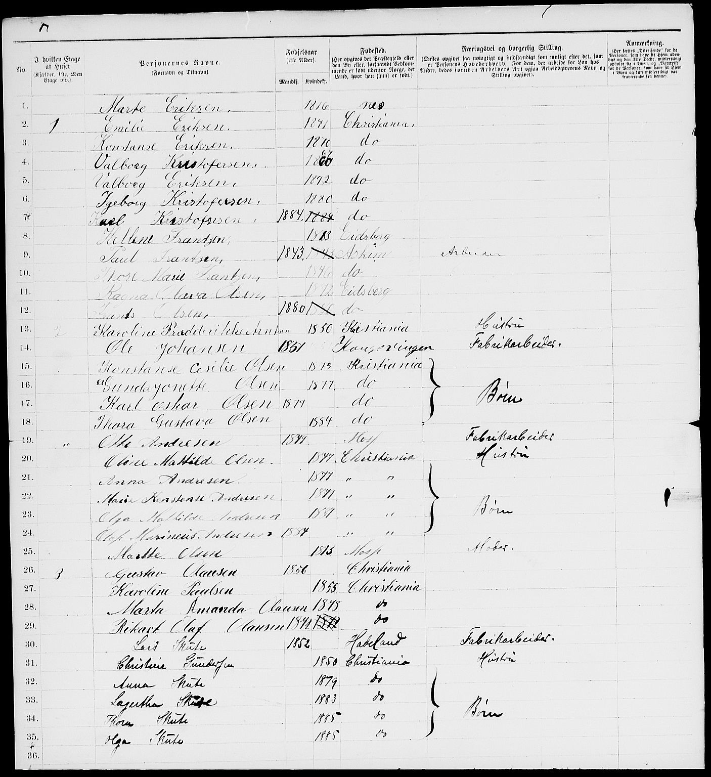 RA, 1885 census for 0301 Kristiania, 1885, p. 6682