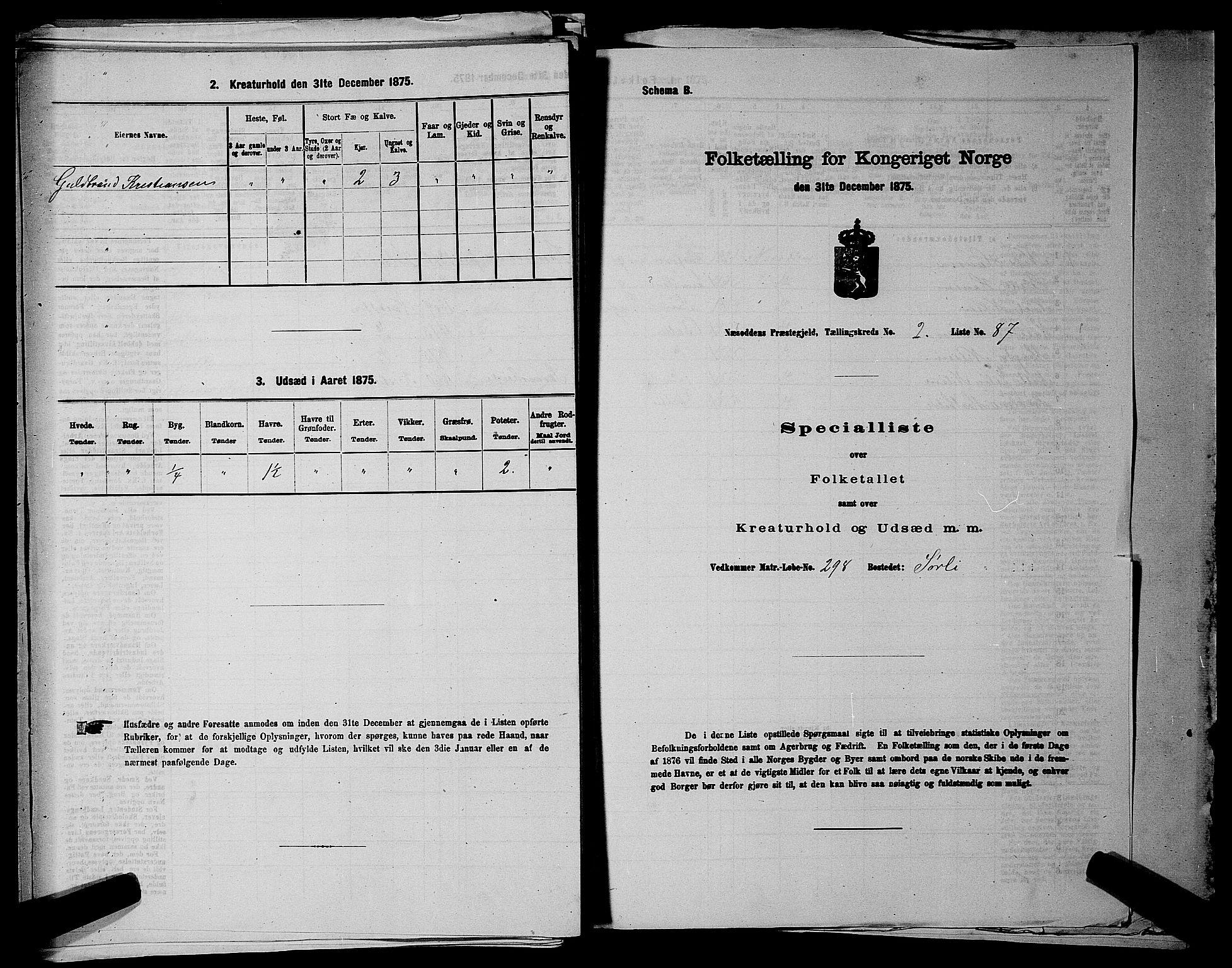 RA, 1875 census for 0216P Nesodden, 1875, p. 422