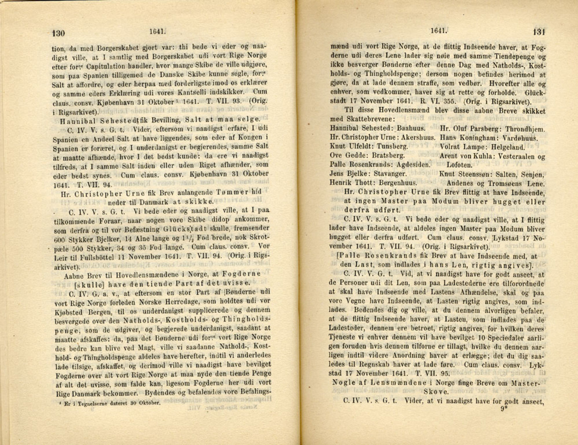 Publikasjoner utgitt av Det Norske Historiske Kildeskriftfond, PUBL/-/-/-: Norske Rigs-Registranter, bind 8, 1641-1648, p. 130-131