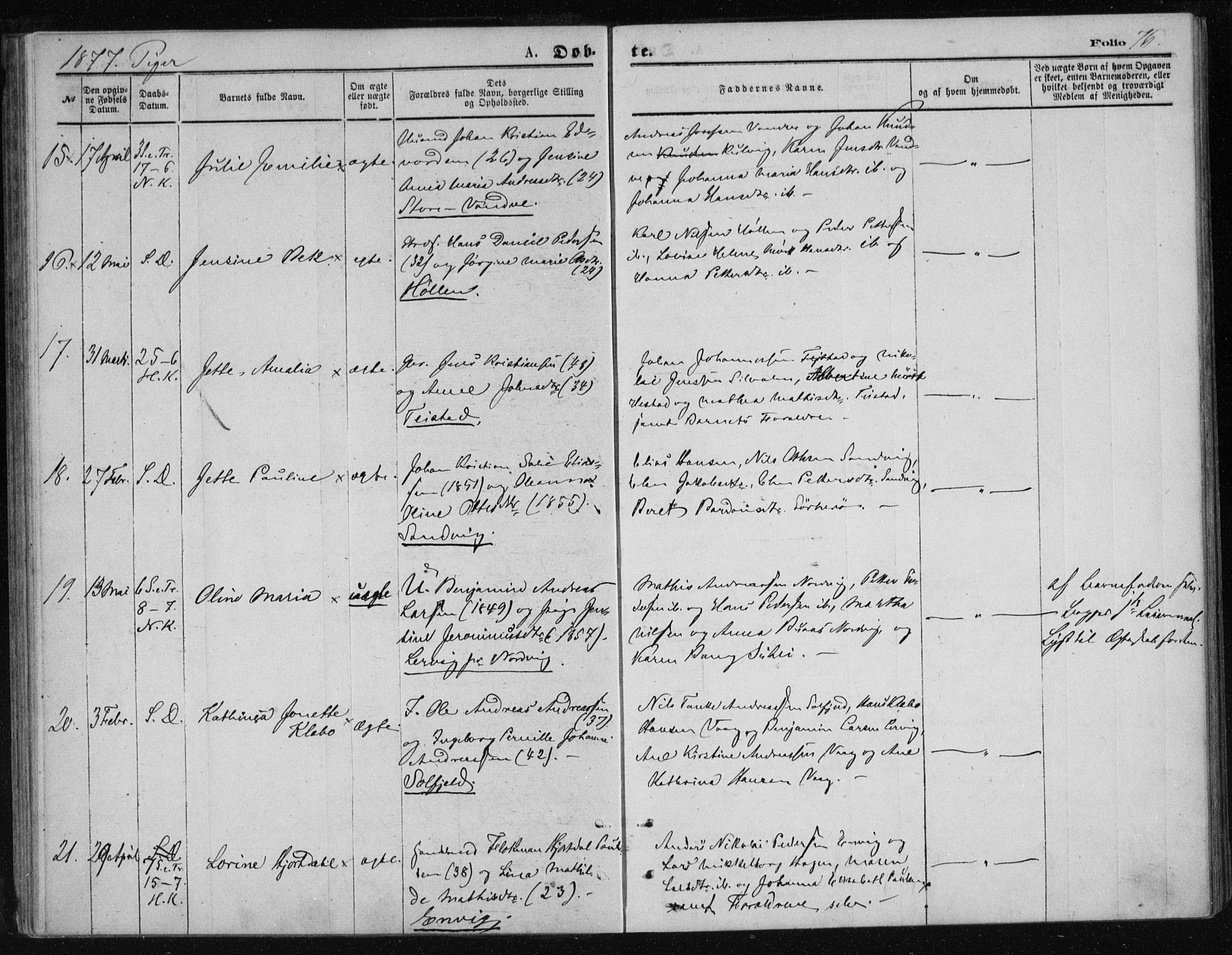 Ministerialprotokoller, klokkerbøker og fødselsregistre - Nordland, AV/SAT-A-1459/834/L0506: Parish register (official) no. 834A04, 1872-1878, p. 76