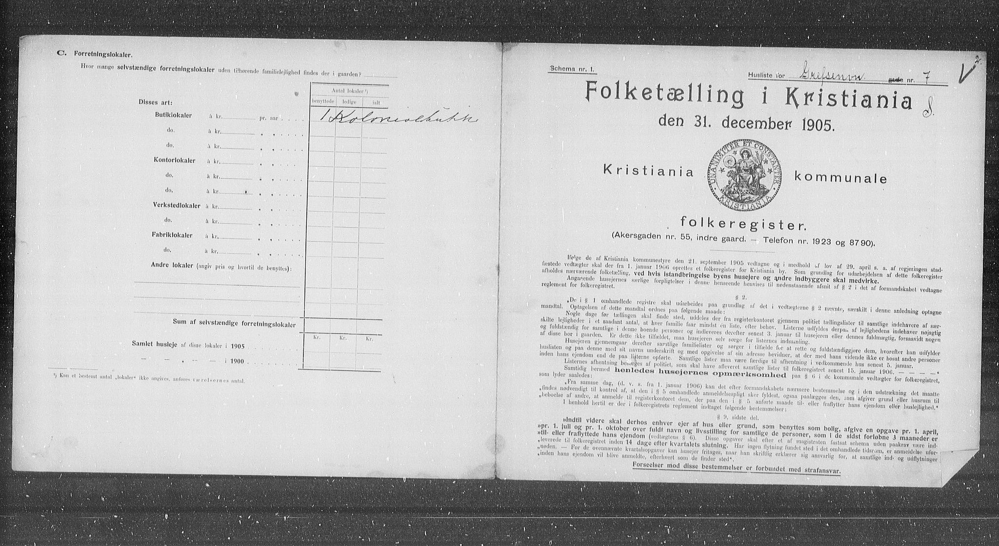 OBA, Municipal Census 1905 for Kristiania, 1905, p. 15363