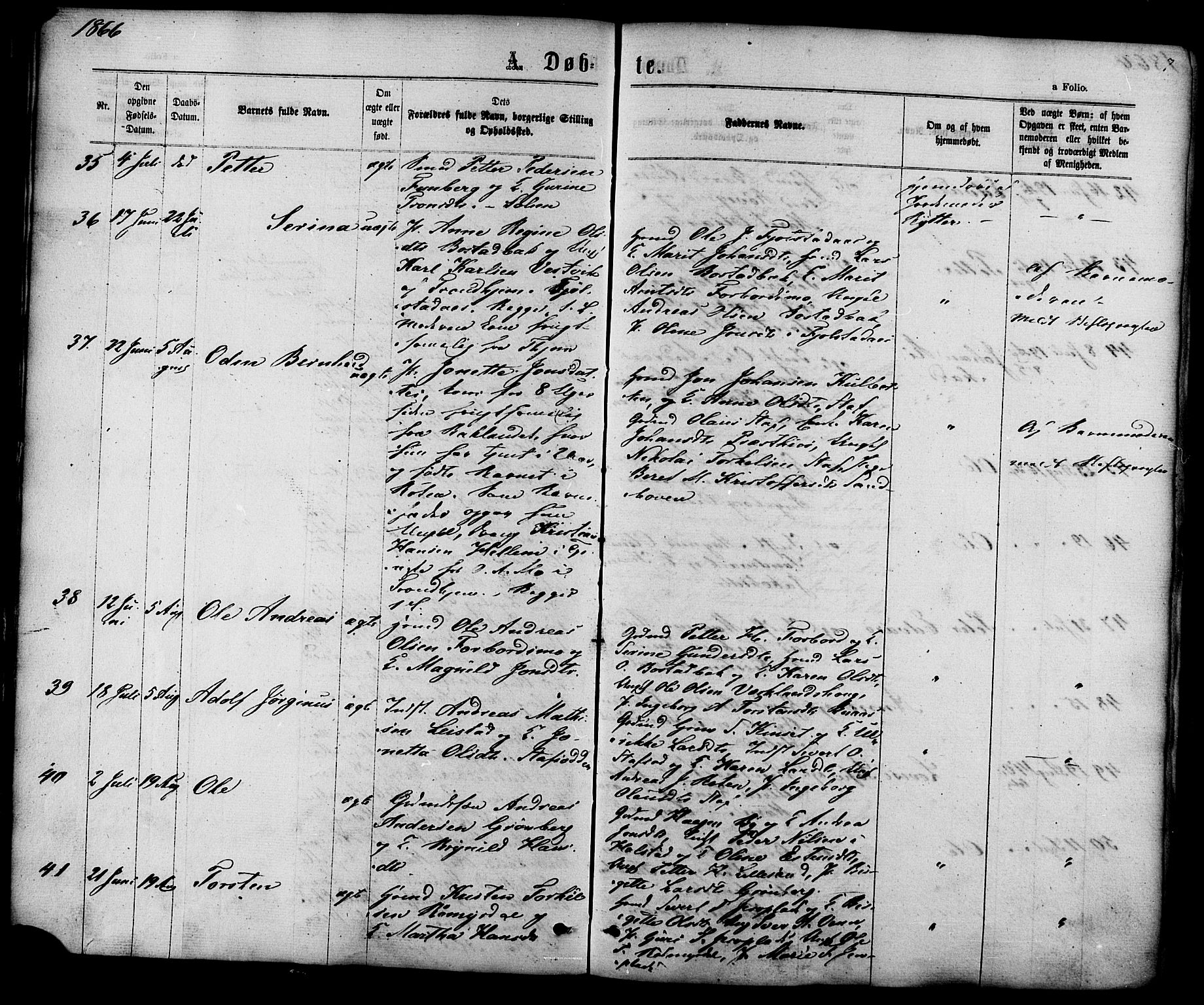 Ministerialprotokoller, klokkerbøker og fødselsregistre - Sør-Trøndelag, SAT/A-1456/616/L0409: Parish register (official) no. 616A06, 1865-1877, p. 7