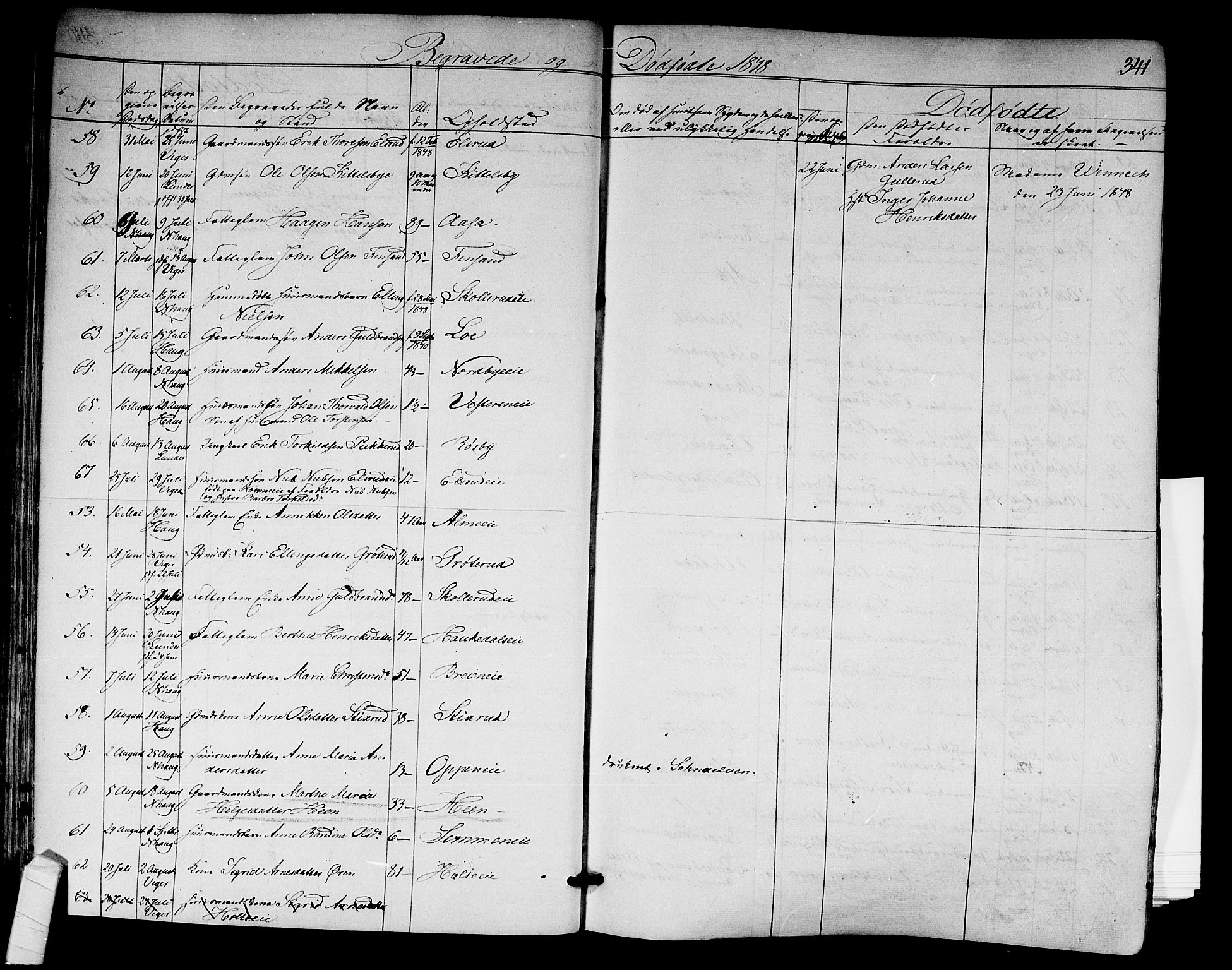 Norderhov kirkebøker, AV/SAKO-A-237/F/Fa/L0011: Parish register (official) no. 11, 1847-1856, p. 341