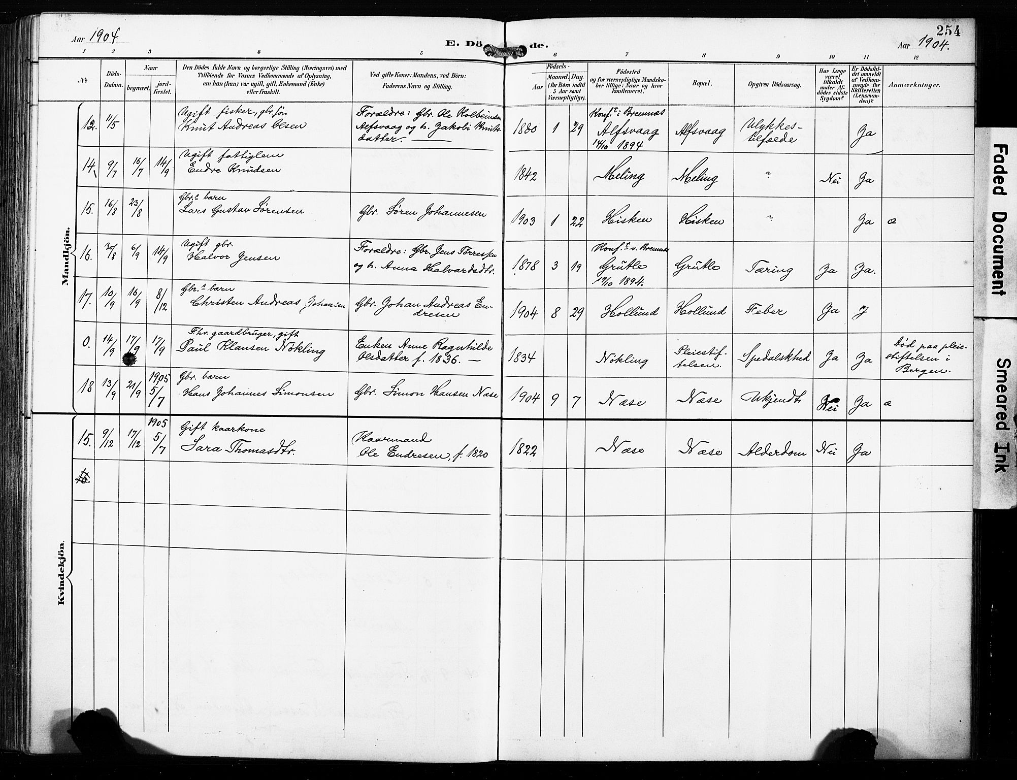 Finnås sokneprestembete, AV/SAB-A-99925/H/Ha/Haa/Haac/L0002: Parish register (official) no. C 2, 1895-1904, p. 254