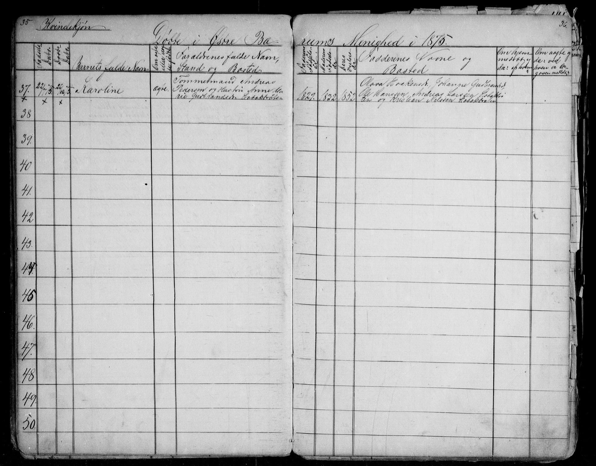 Asker prestekontor Kirkebøker, SAO/A-10256a/G/Gc/L0002: Parish register (copy) no. III 2, 1874-1883, p. 35-36