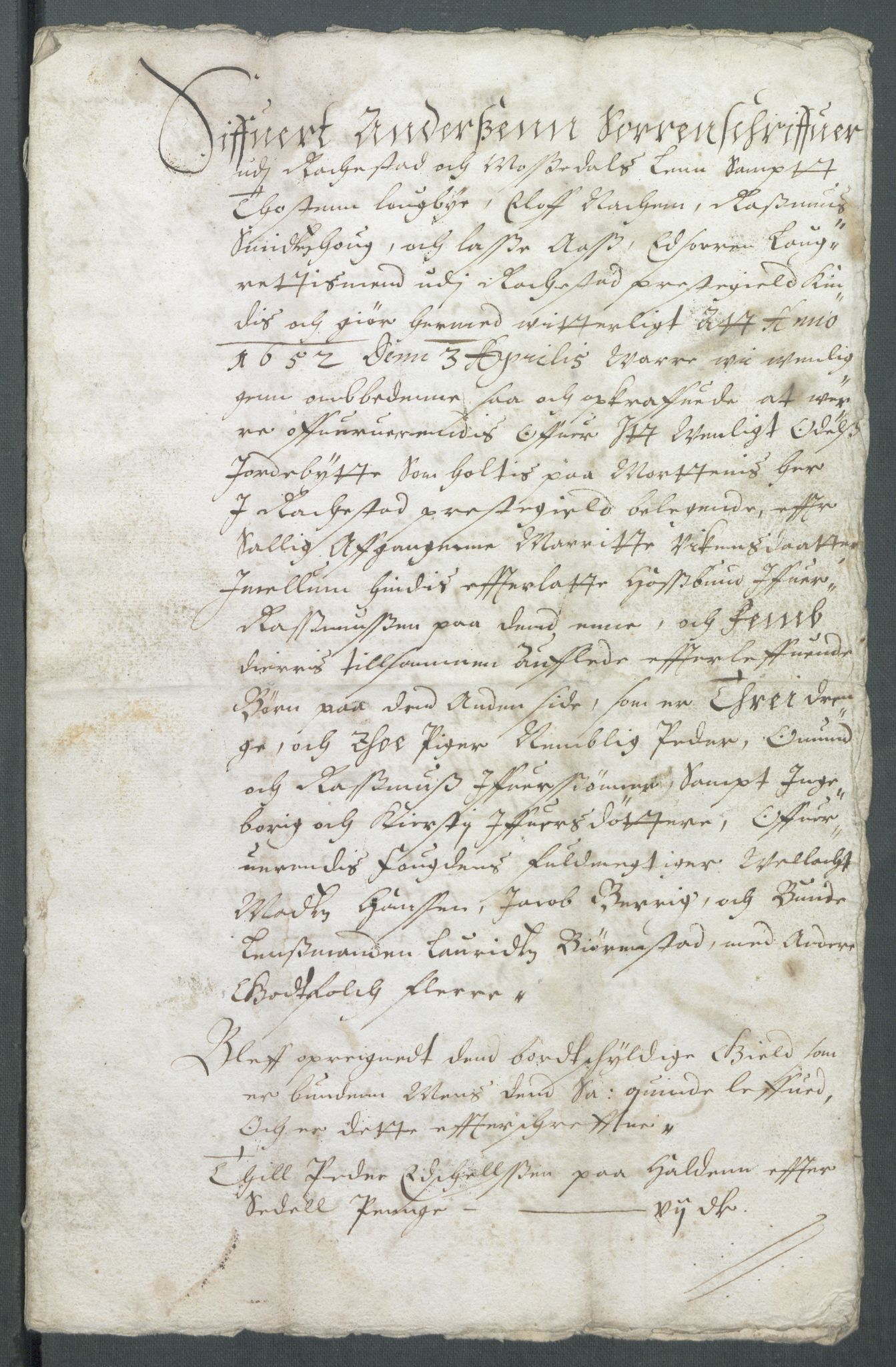 Riksarkivets diplomsamling, AV/RA-EA-5965/F02/L0165: Dokumenter, 1652-1653, p. 23