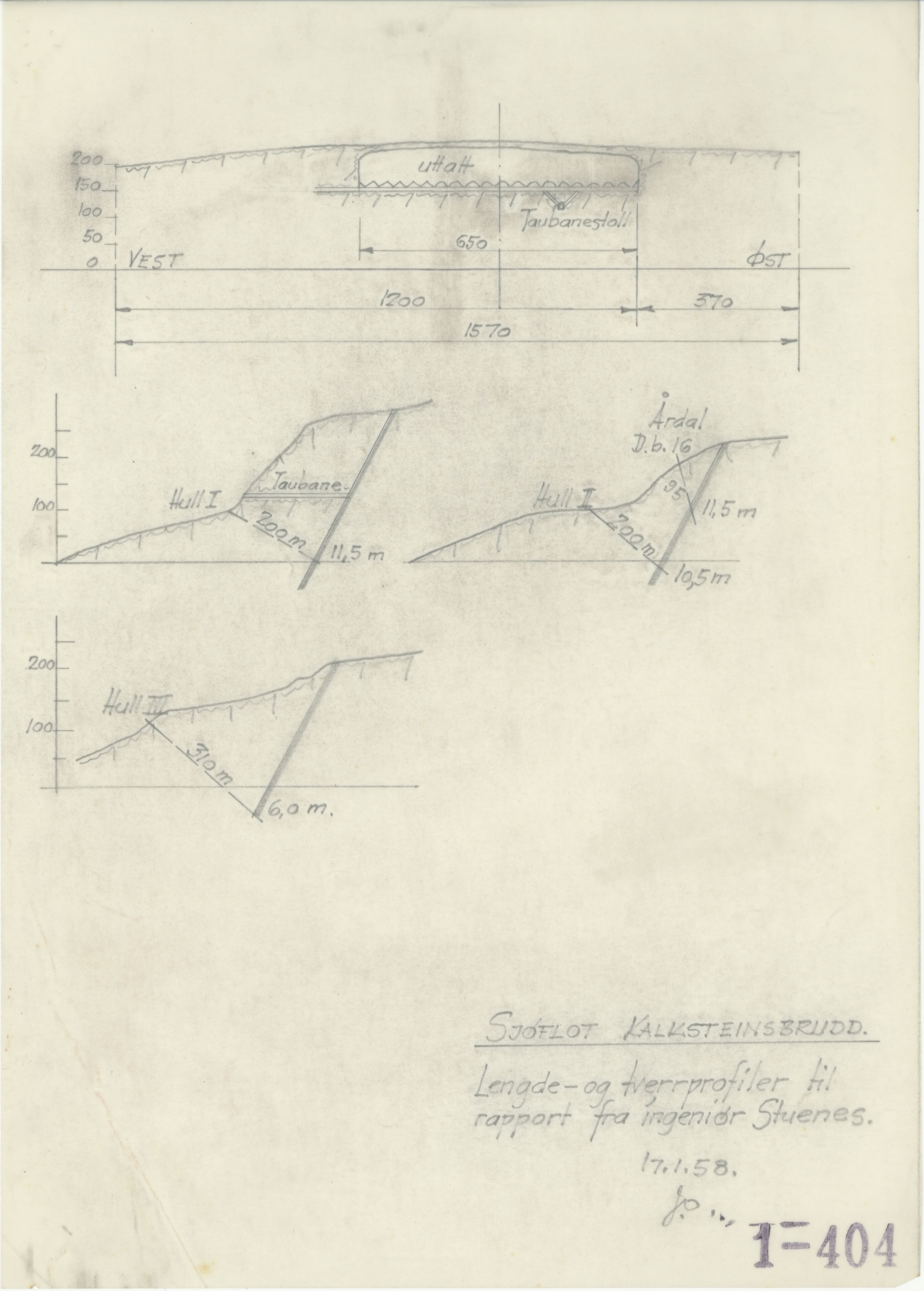 Odda smelteverk AS, KRAM/A-0157.1/T/Td/L0003/0001: Gruppe 1. Kalksteinsbrudd, 1941-1960, p. 36