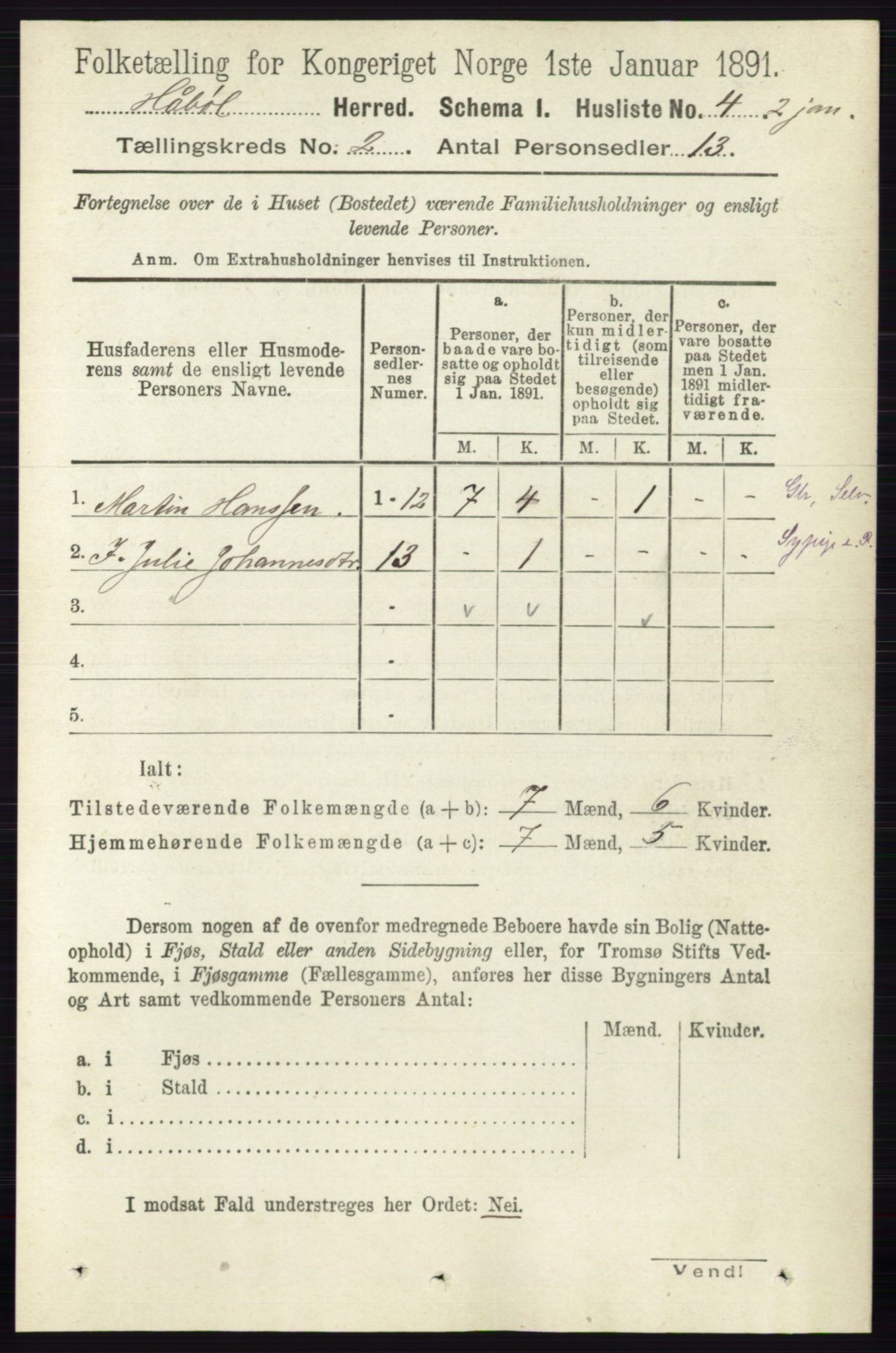 RA, 1891 census for 0138 Hobøl, 1891, p. 930