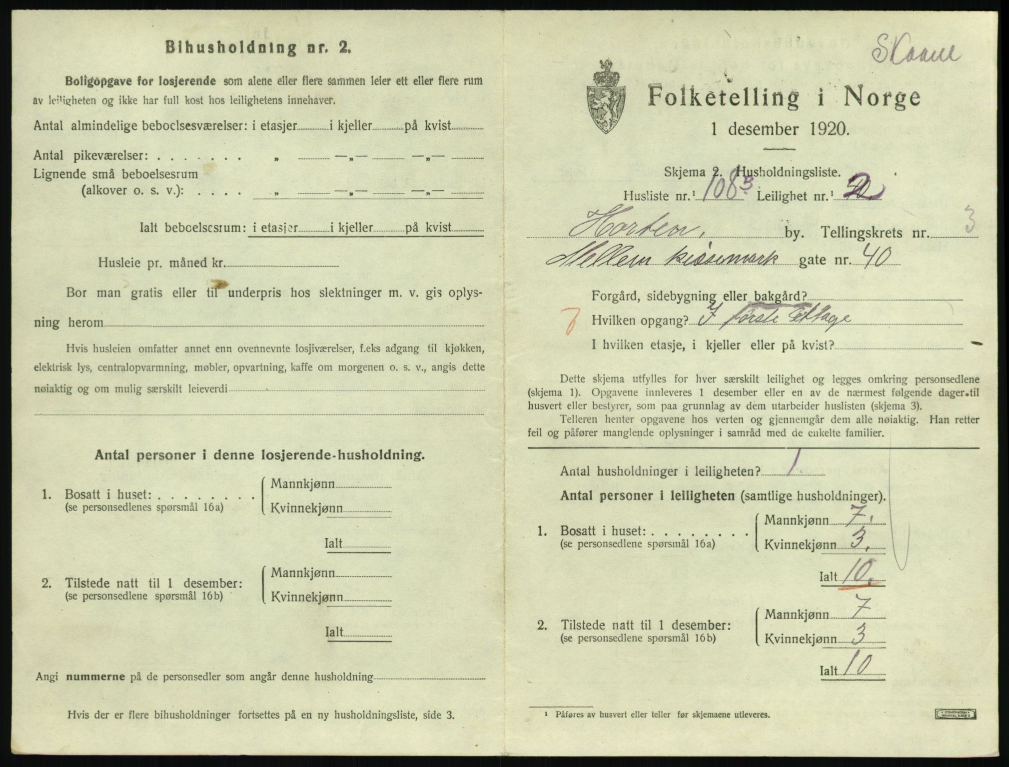 SAKO, 1920 census for Horten, 1920, p. 4499