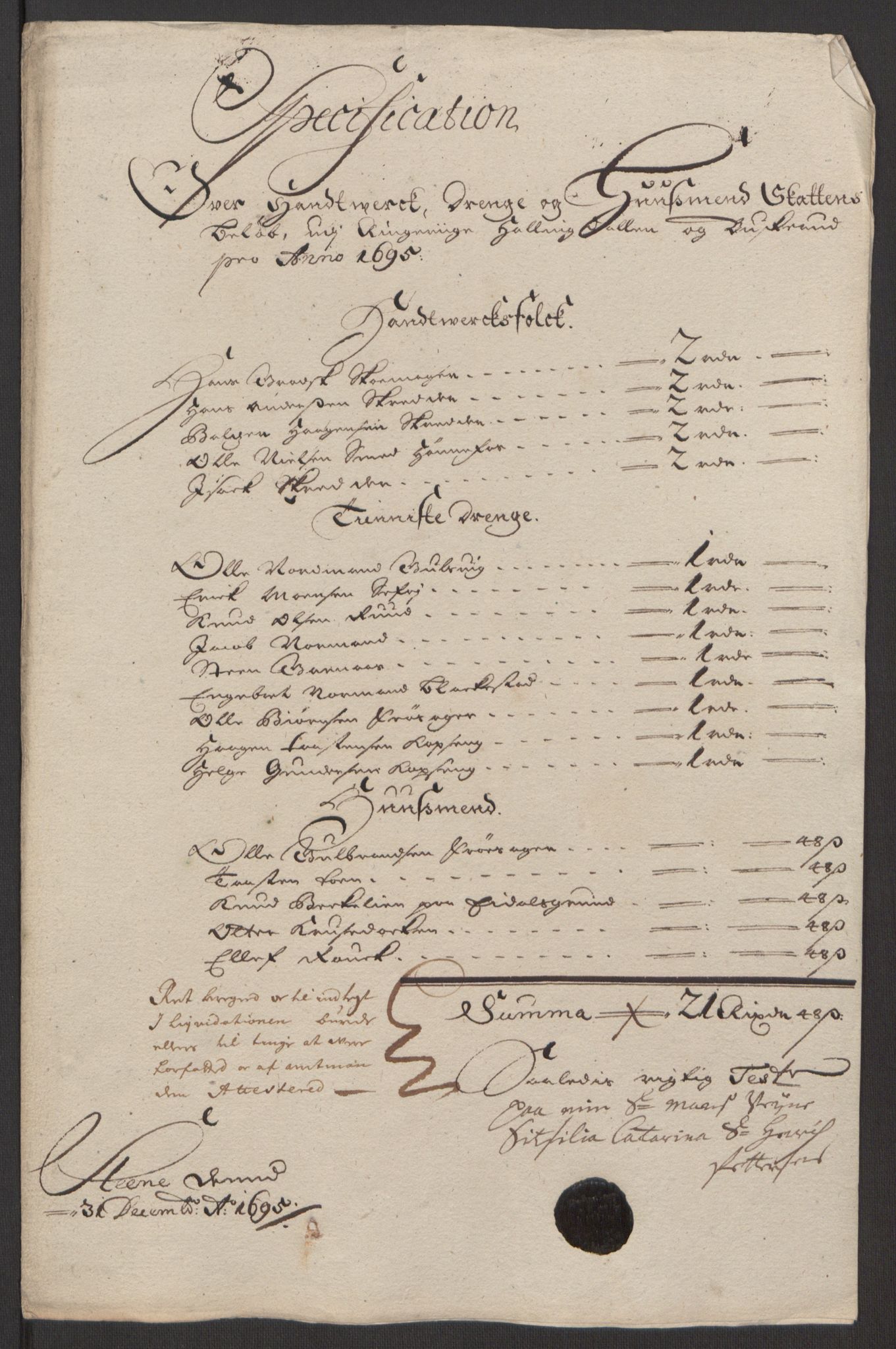 Rentekammeret inntil 1814, Reviderte regnskaper, Fogderegnskap, RA/EA-4092/R22/L1452: Fogderegnskap Ringerike, Hallingdal og Buskerud, 1695, p. 220